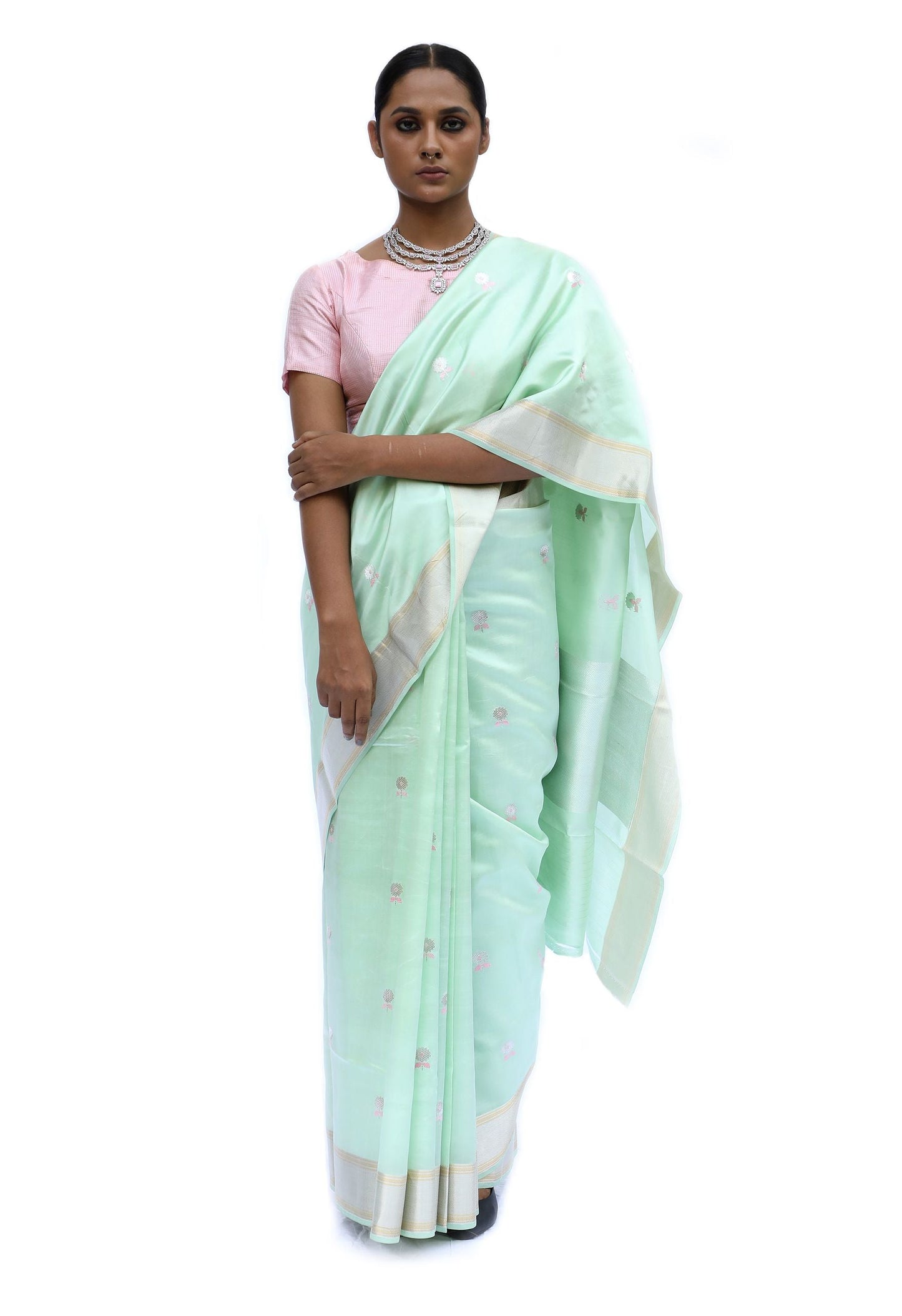 BOA - Sea Green Silk Saree