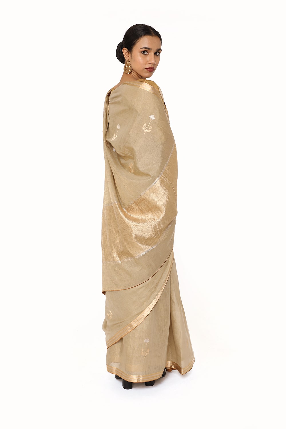 BOA - Beige Cotton Tissue Saree
