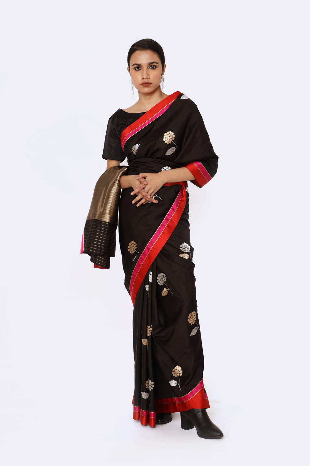 Prakriti - Black Katan Silk Saree