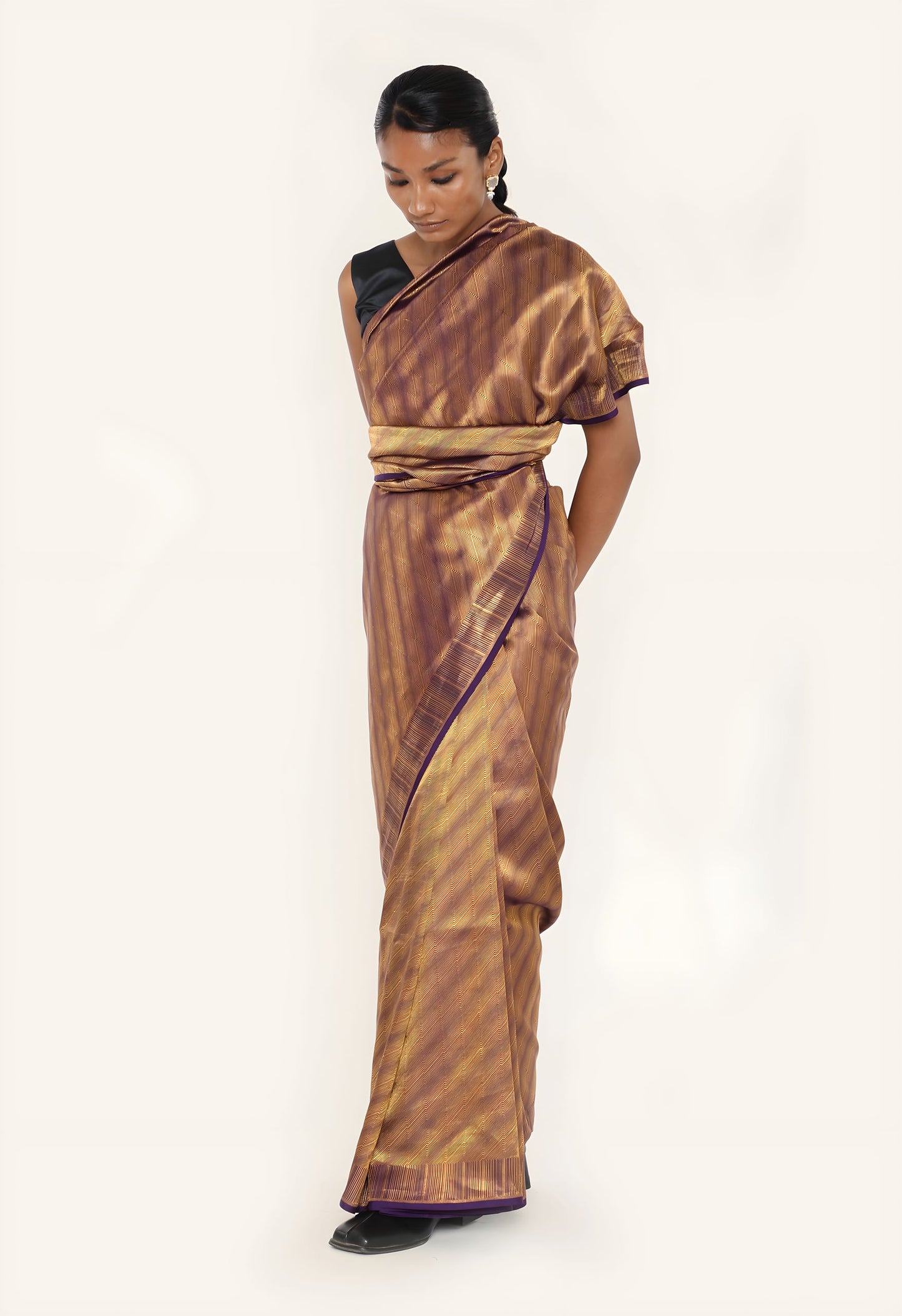 Dhari - PURPLE GOLD JARI METALIC