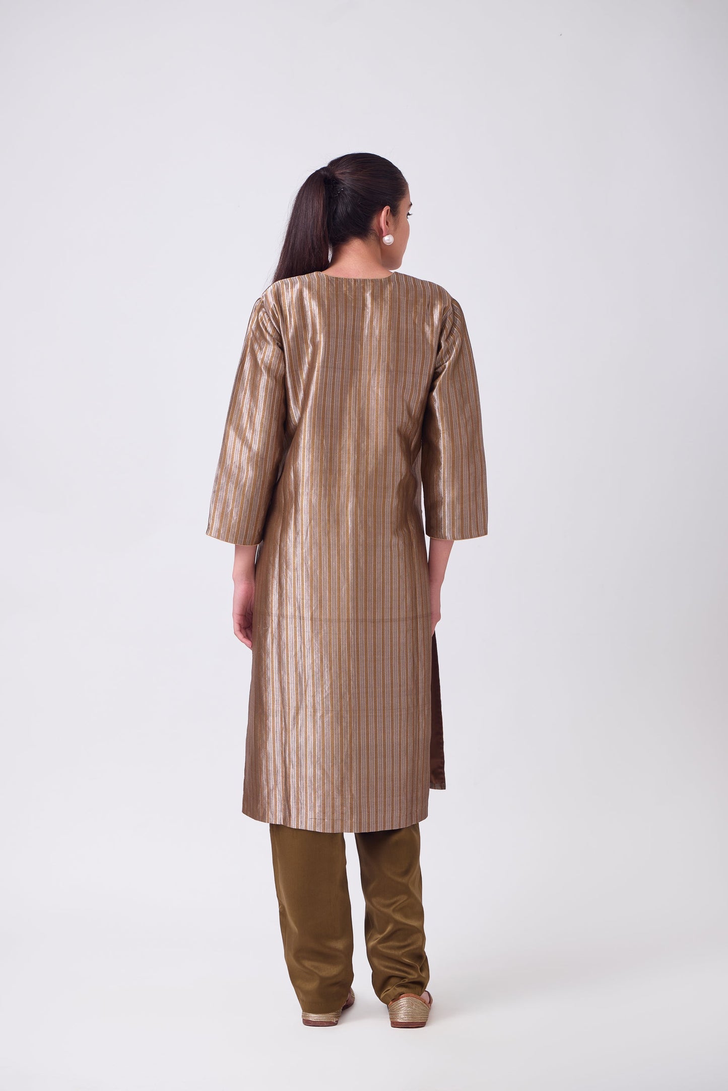 Kurta - Brown Silk Brocade