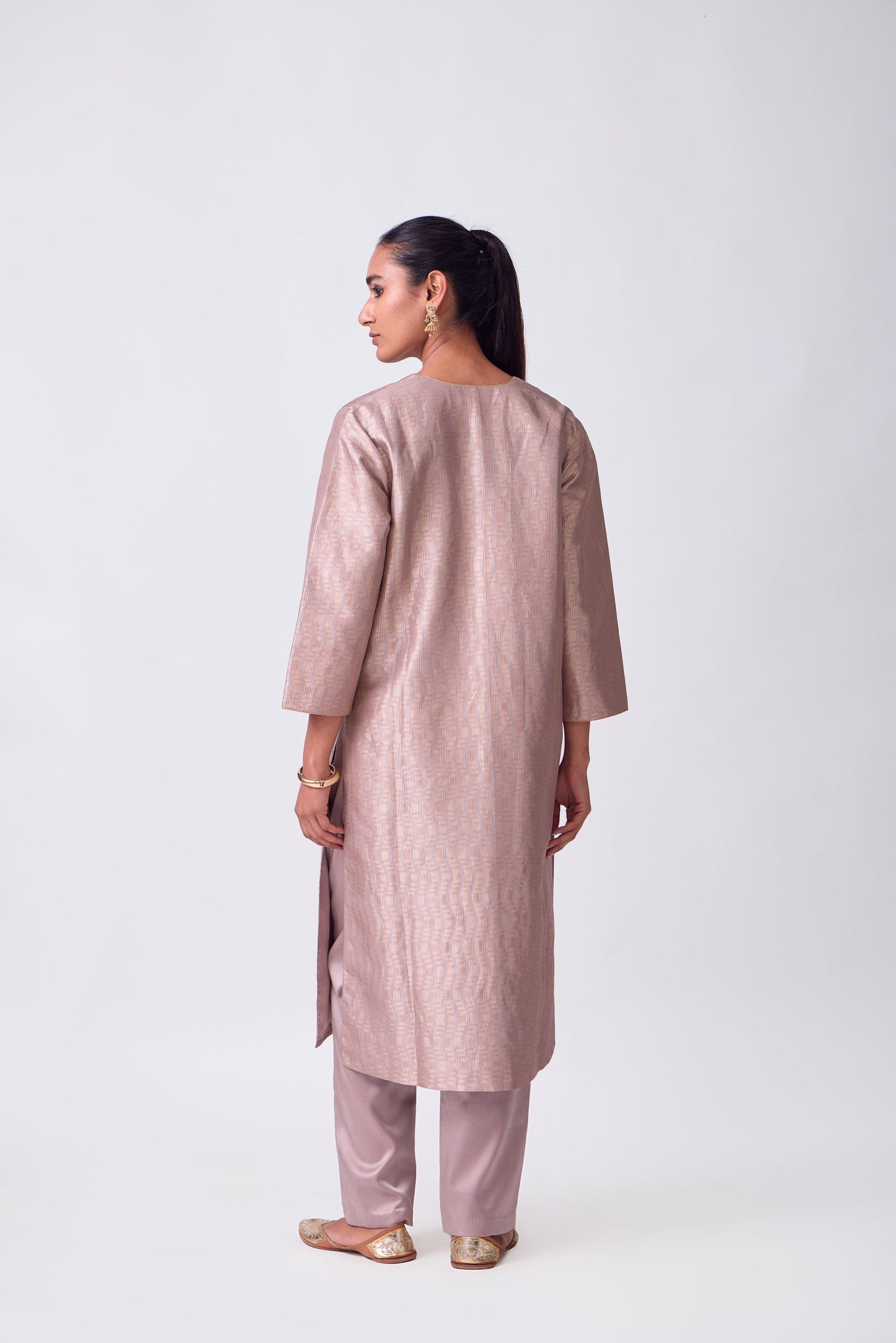 Kurta - Mauve Silk Brocade