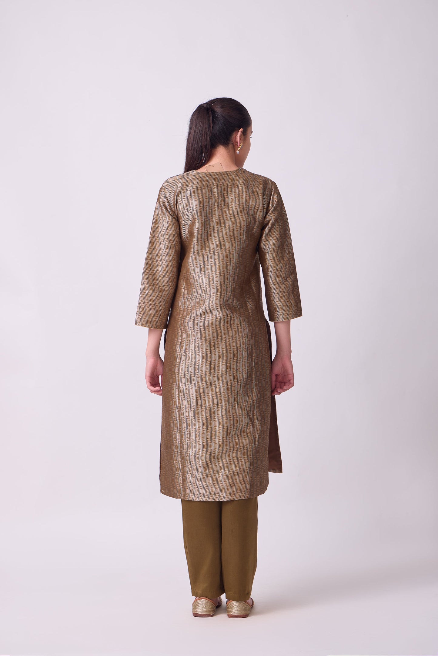 Kurta - Brown Silk Brocade