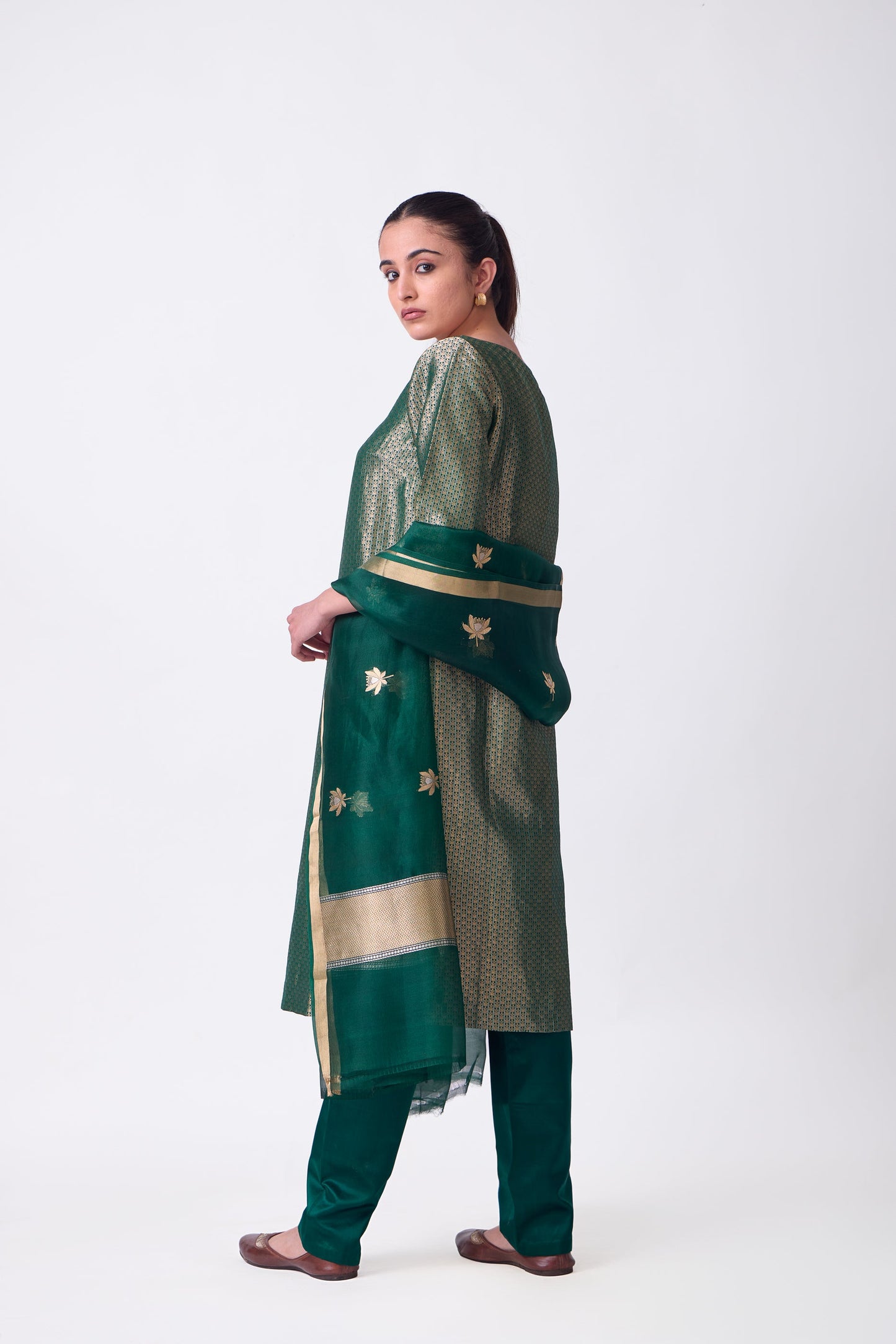 Kurta - Green Silk Brocade