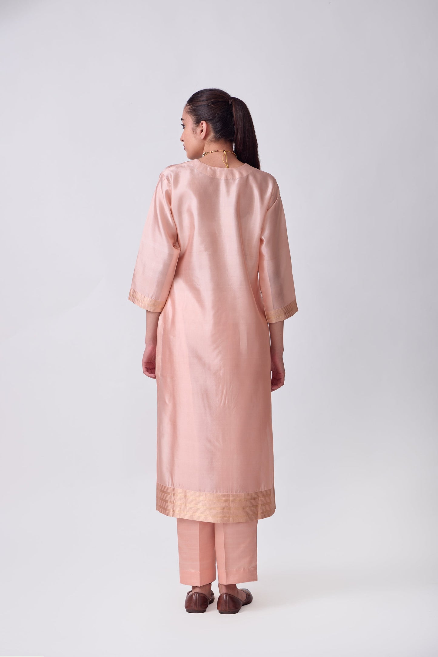 Kurta - Pink plain kurta set
