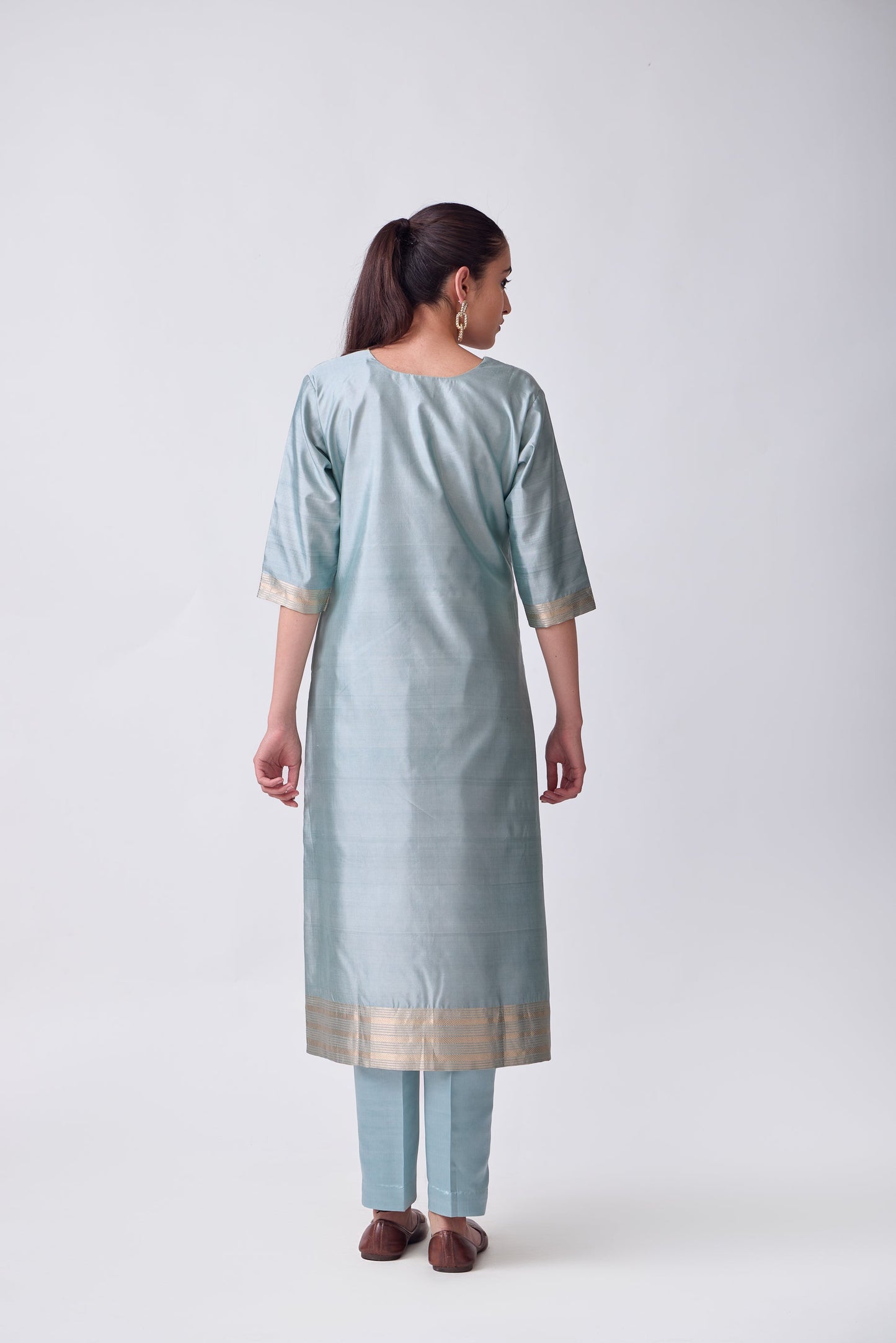 Kurta - Sky Blue plain kurta set