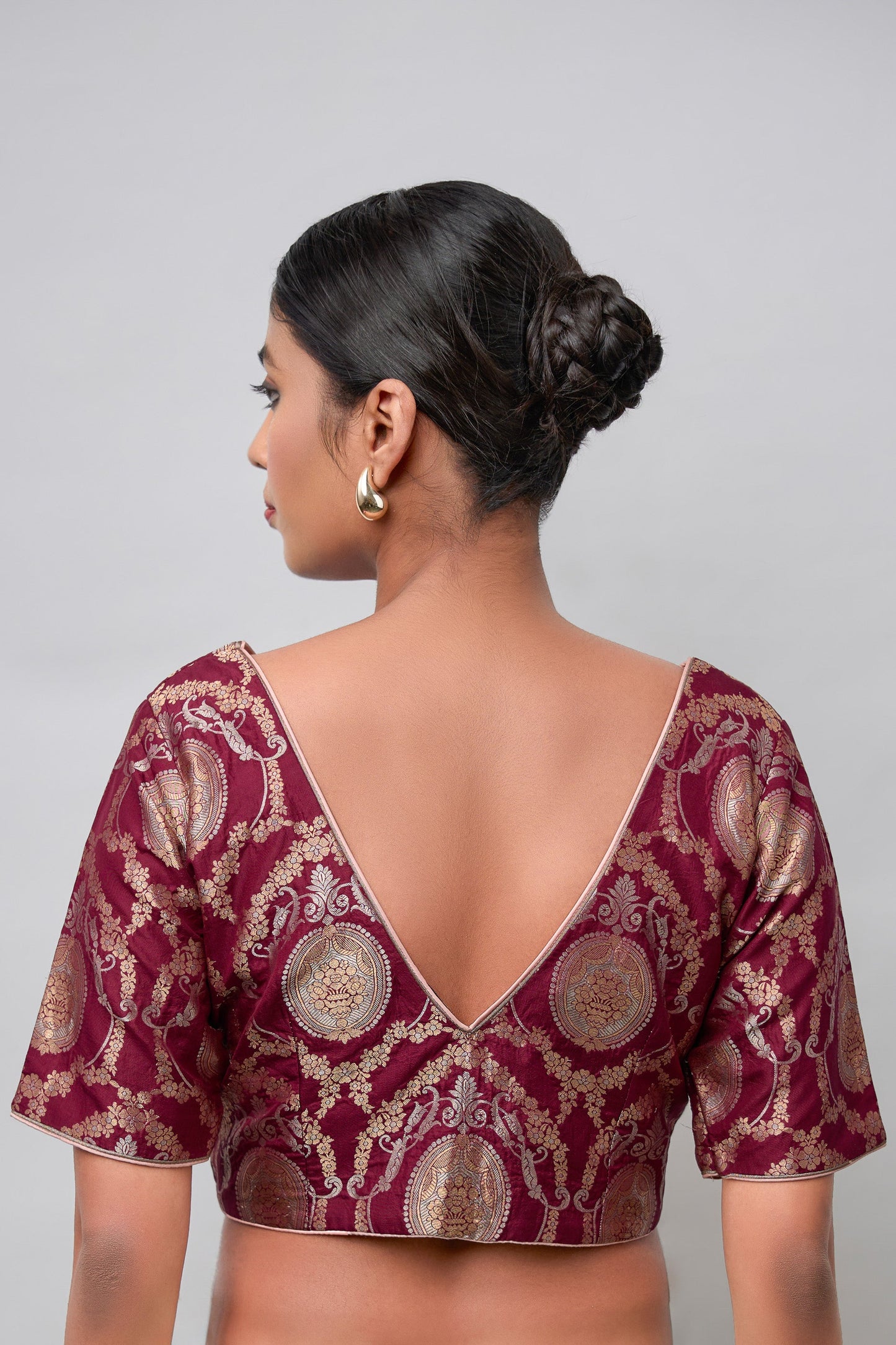 Blouse - Wine Katan Silk