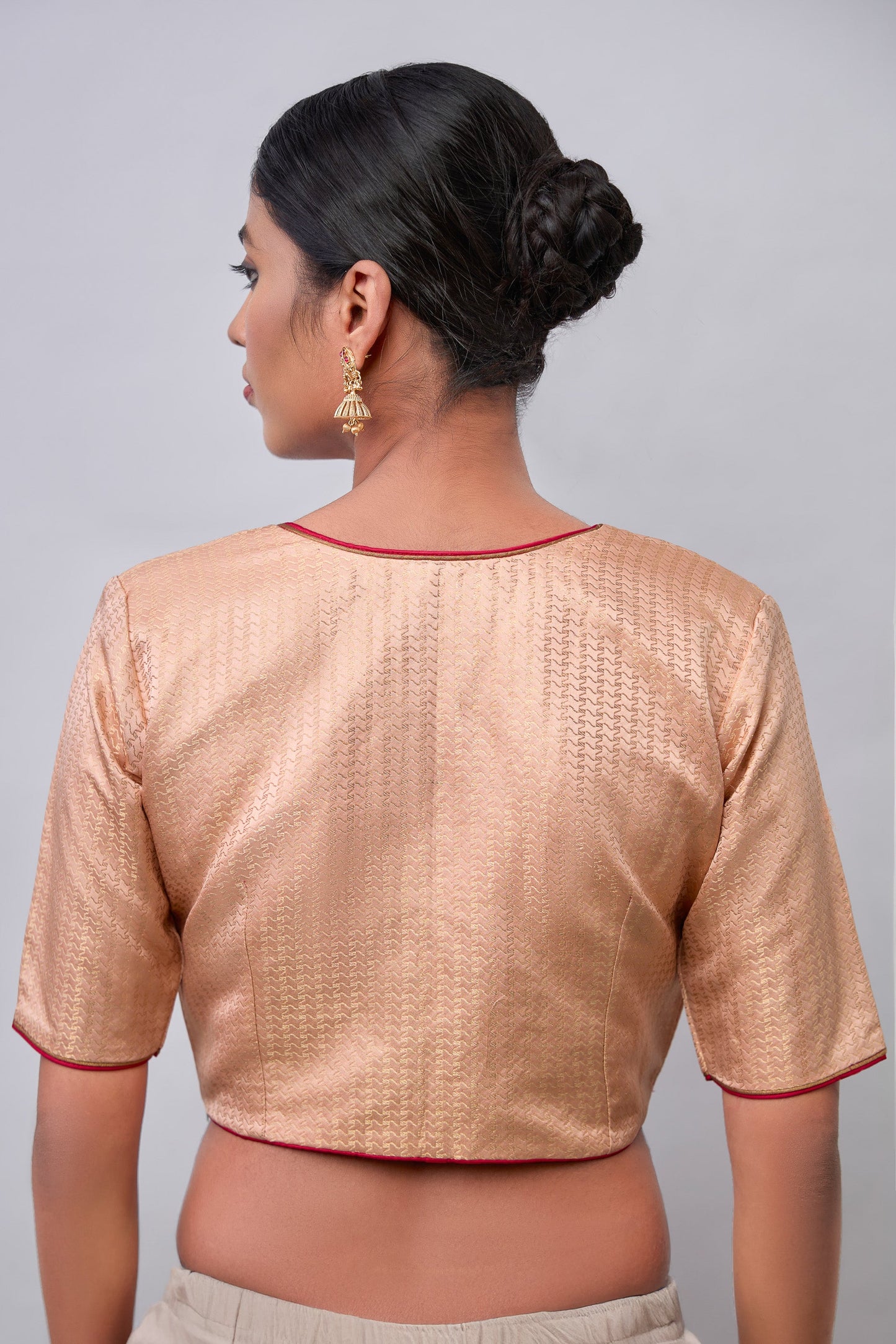 Blouse - Peach Satin