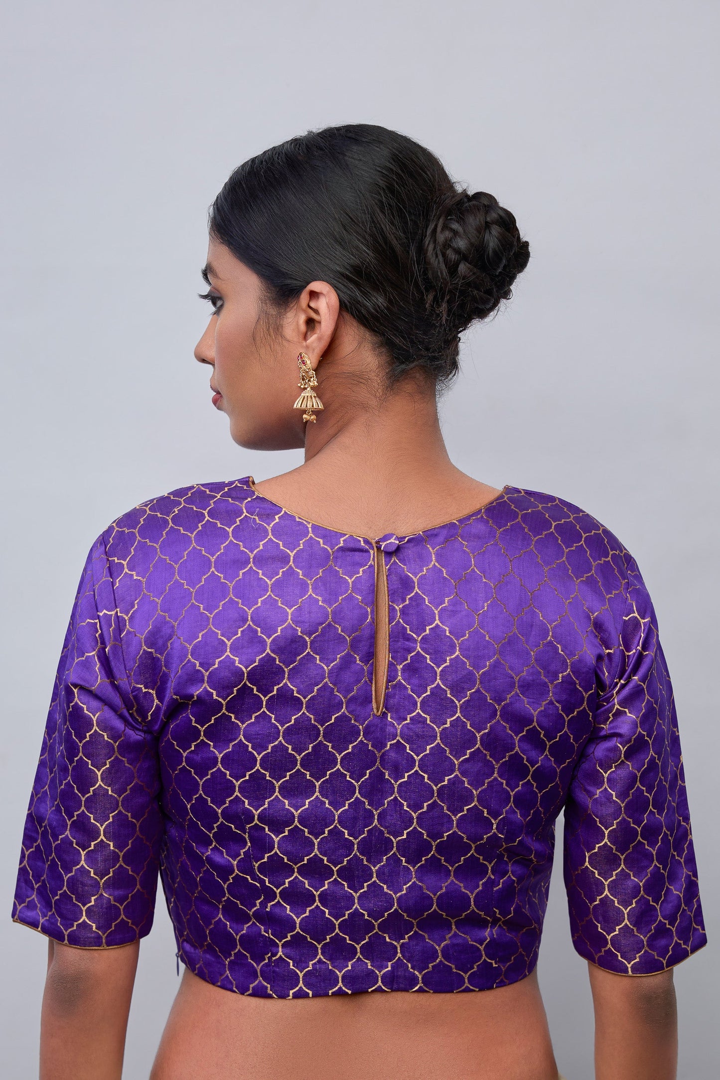 Blouse - Purple Satin