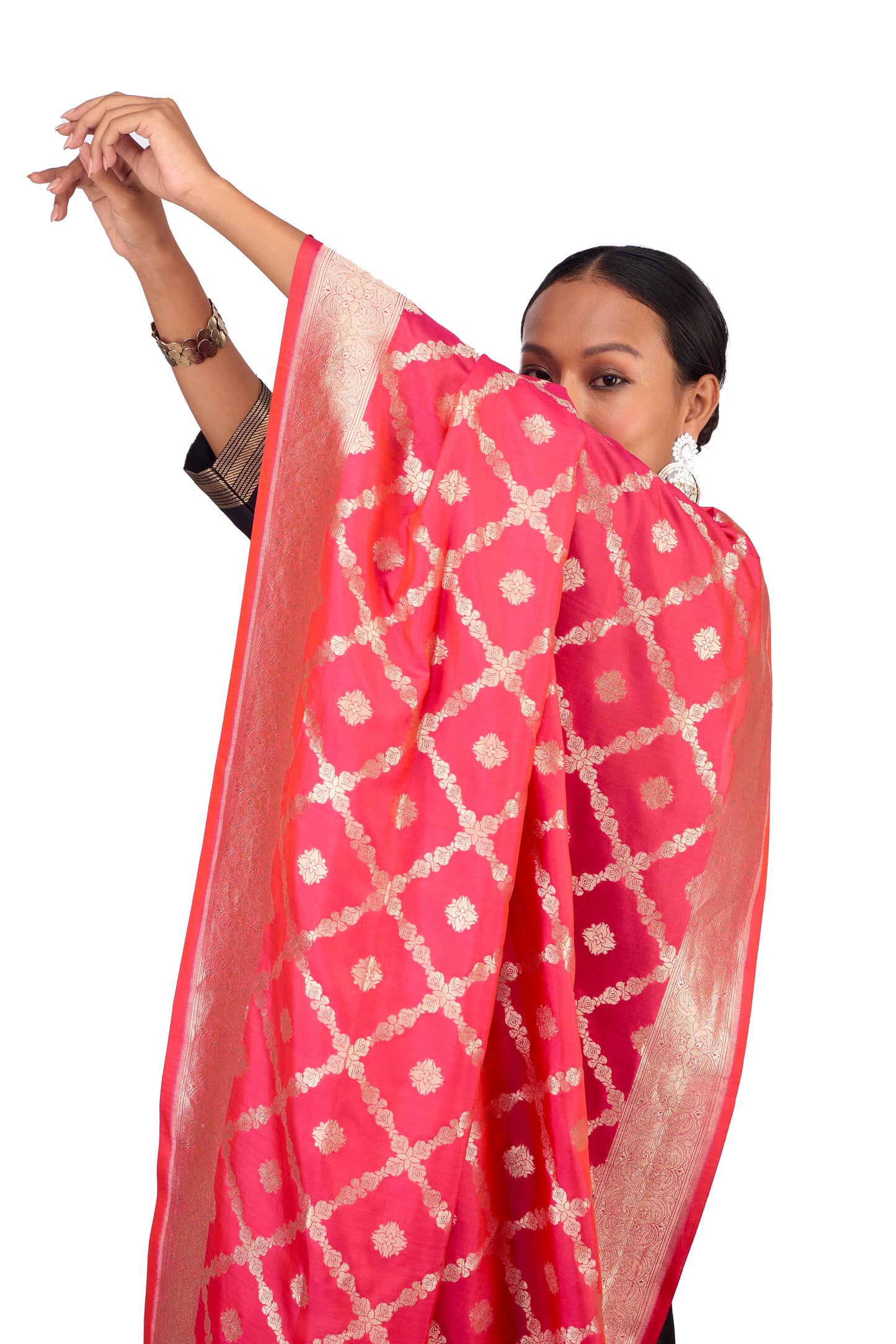 Rani Katan silk Jaal Dupatta