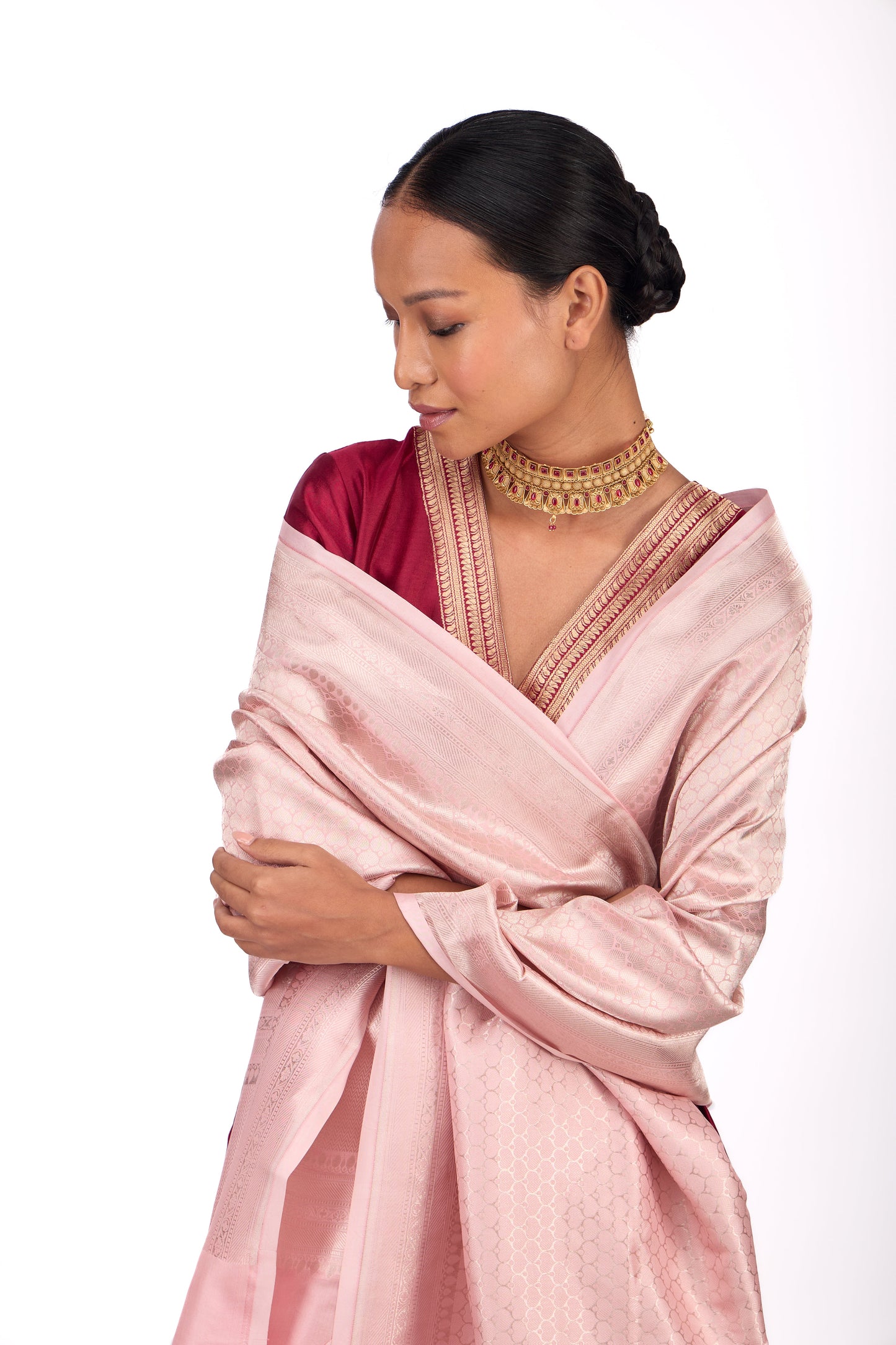 Pink Katan Silk Dupatta