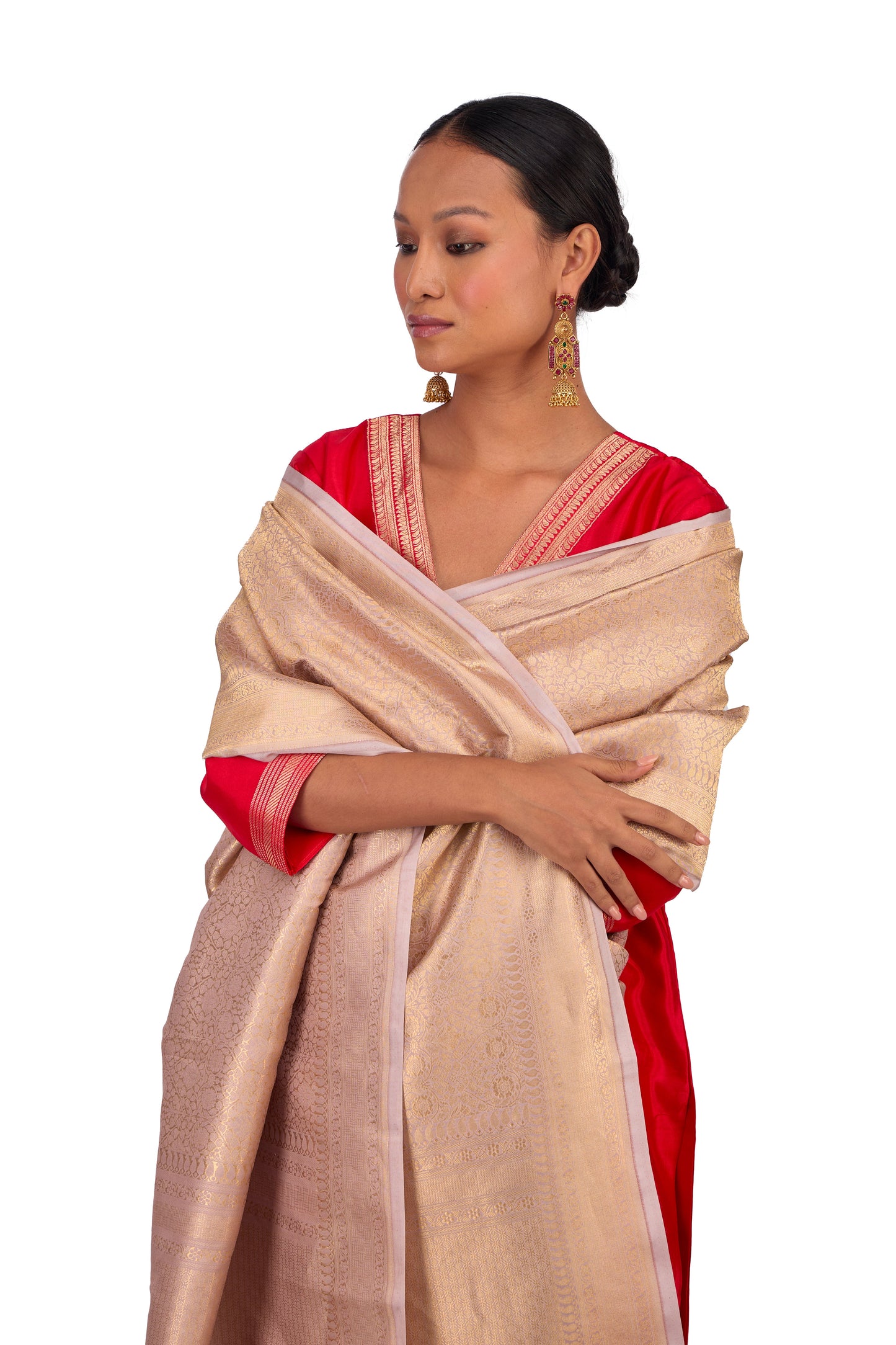Pink Katan silk Dupatta