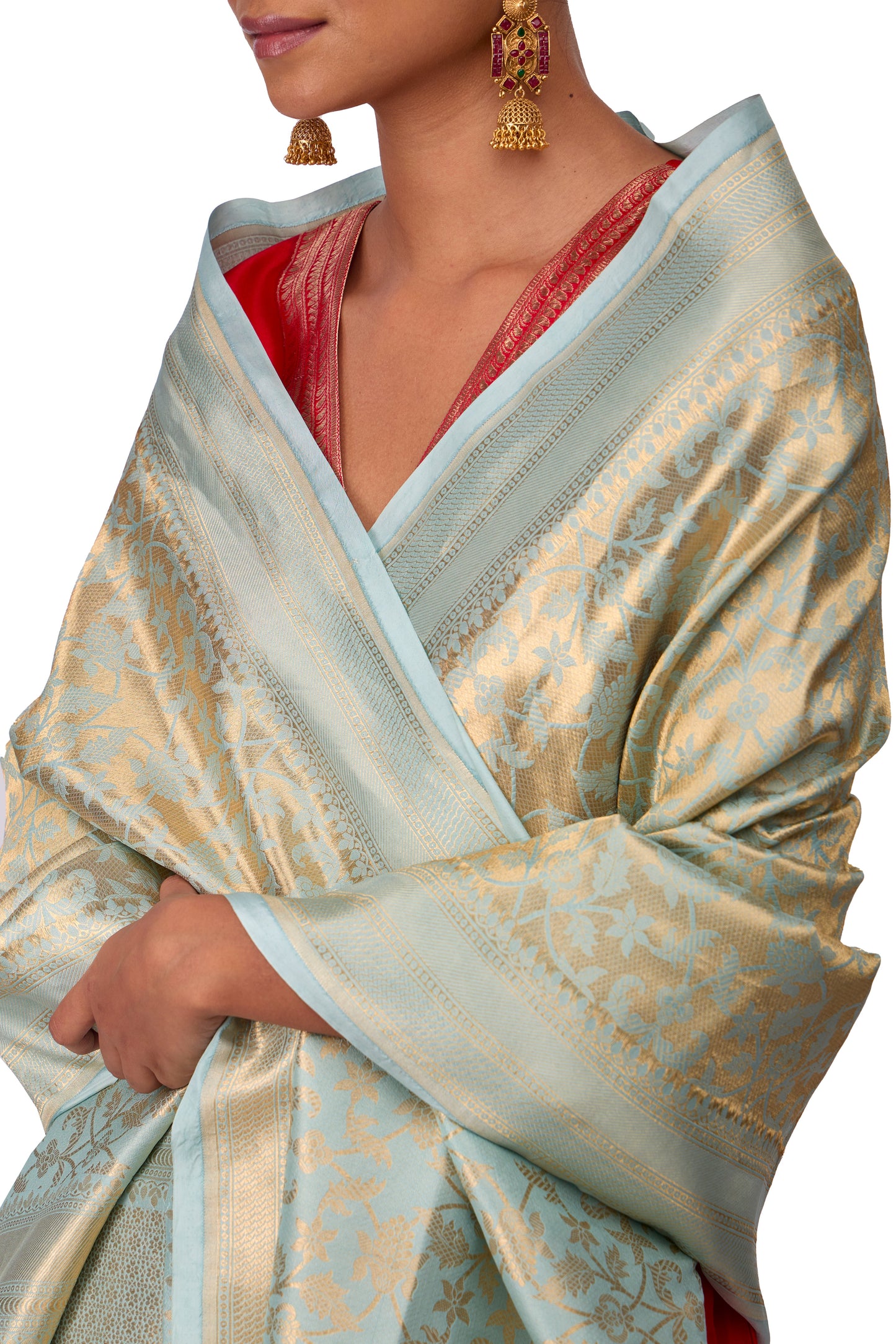 Sea Green Silk Dupatta