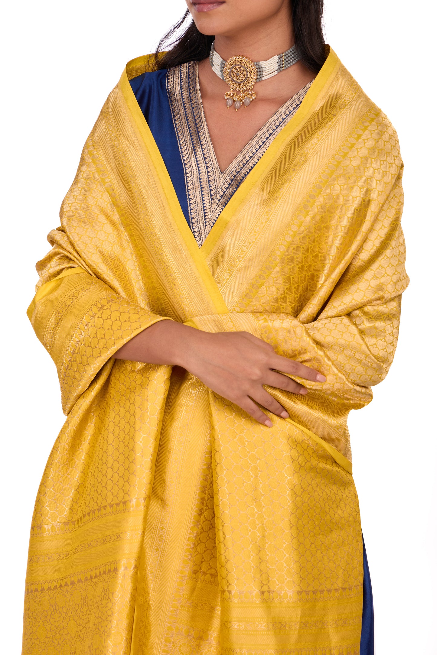 Mustard Katan Silk Dupatta