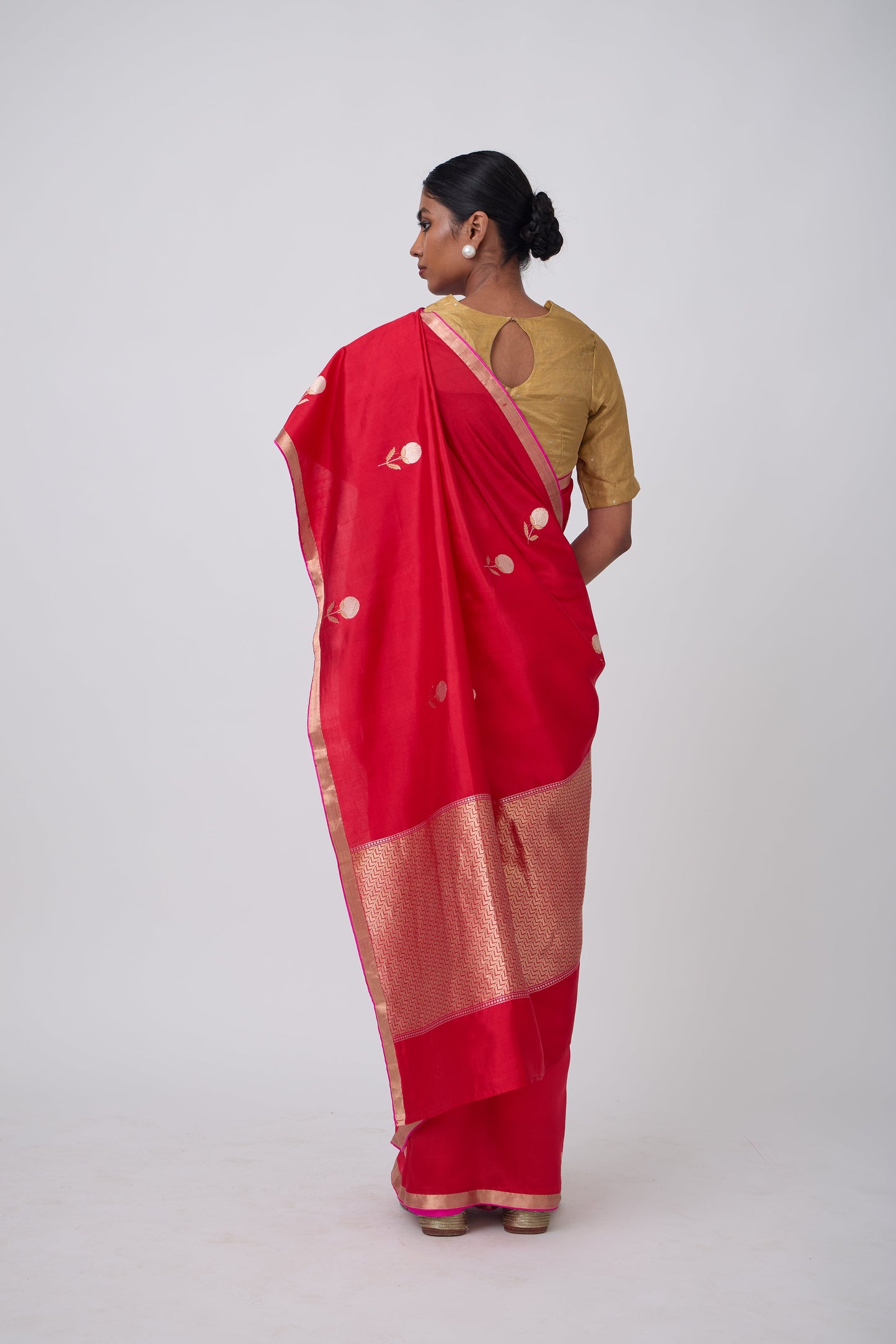 Booti - Red Silk Saree