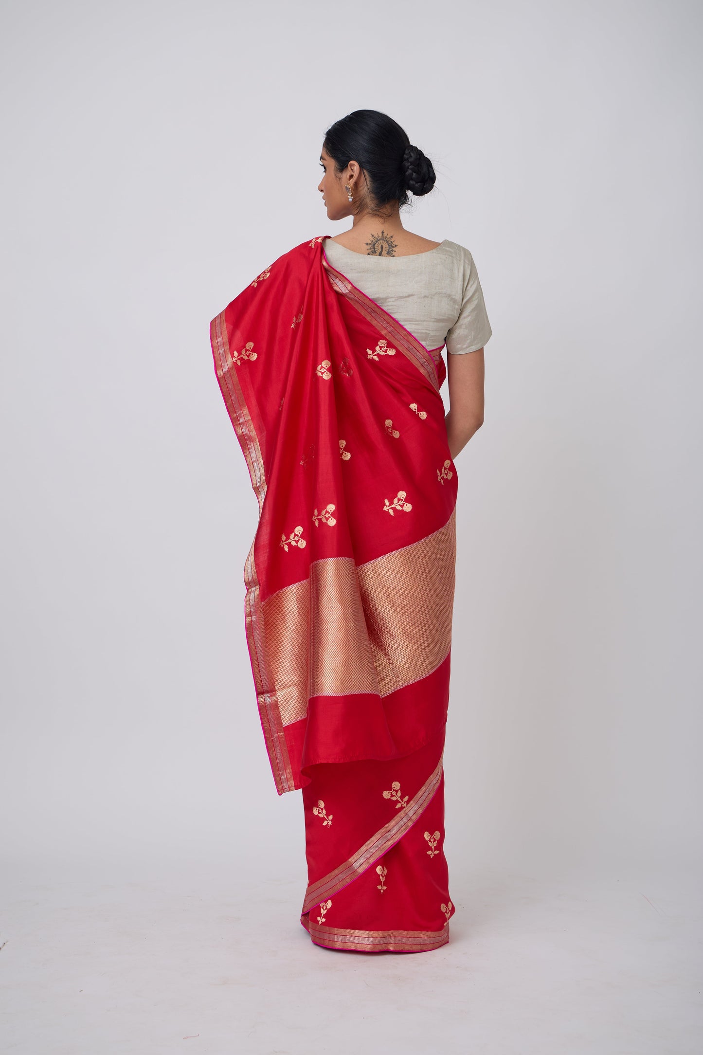 Booti - Red Silk Saree,