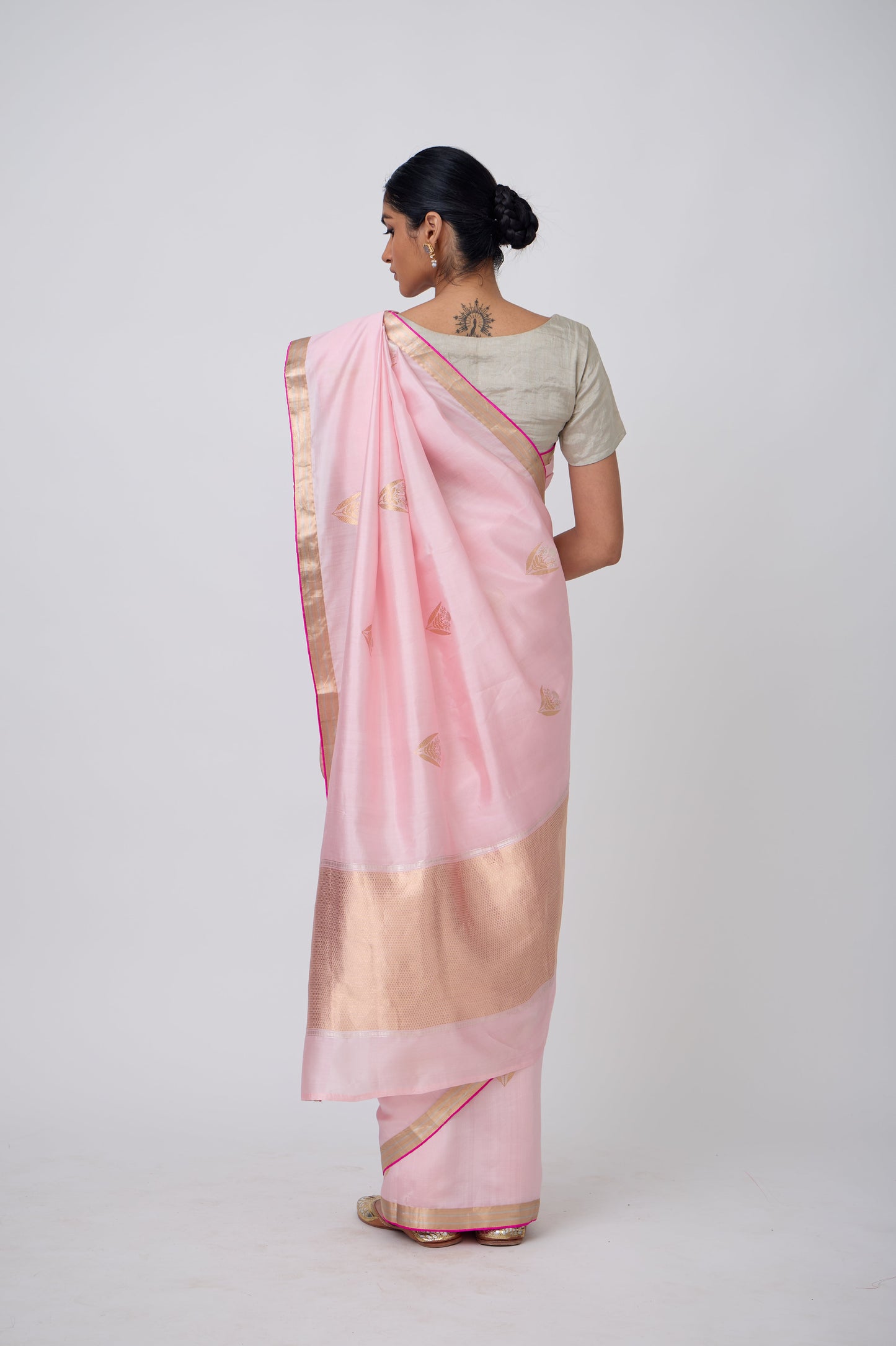 Booti - Pink Silk Saree