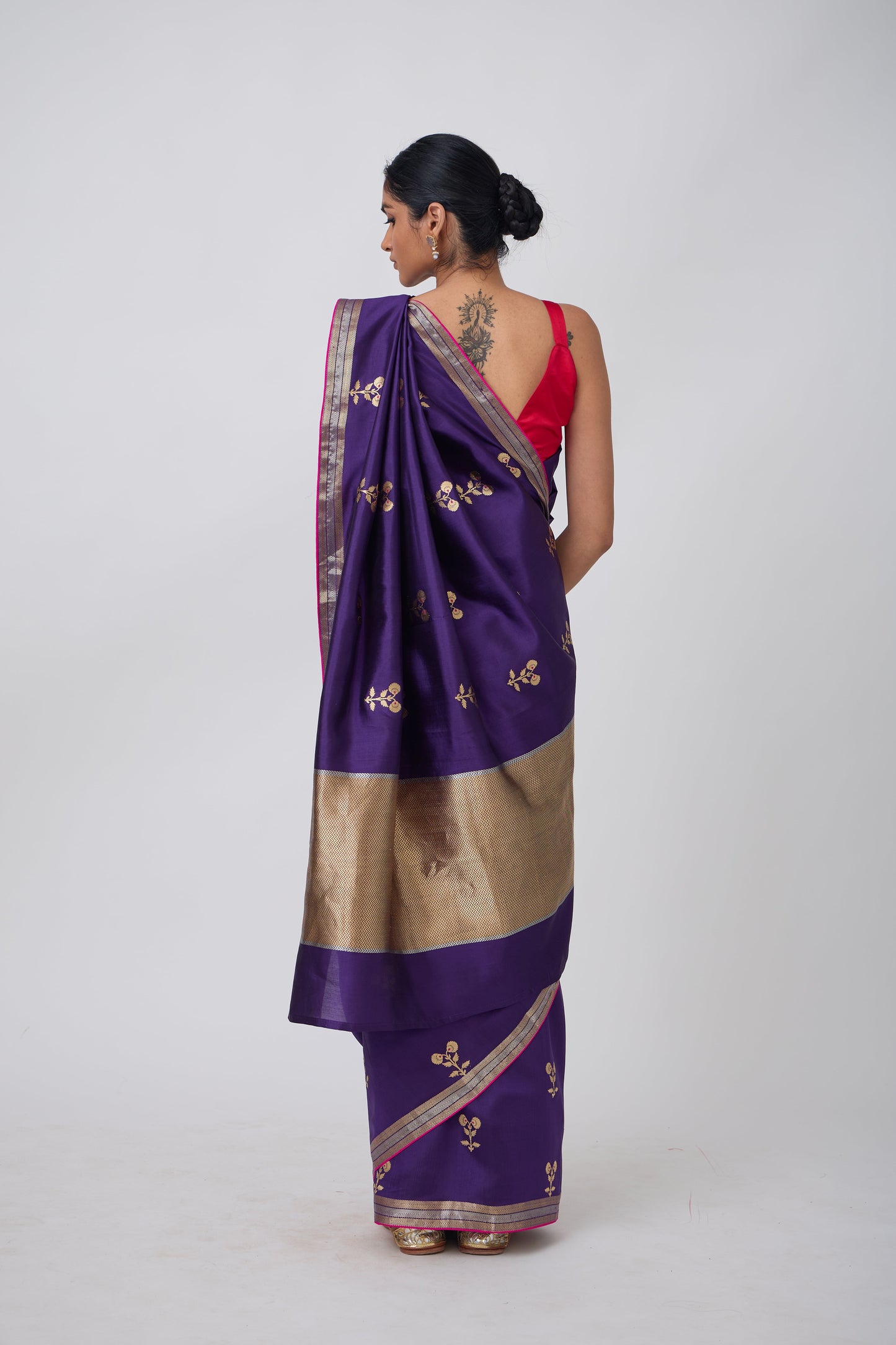 Booti - Purple Silk Saree