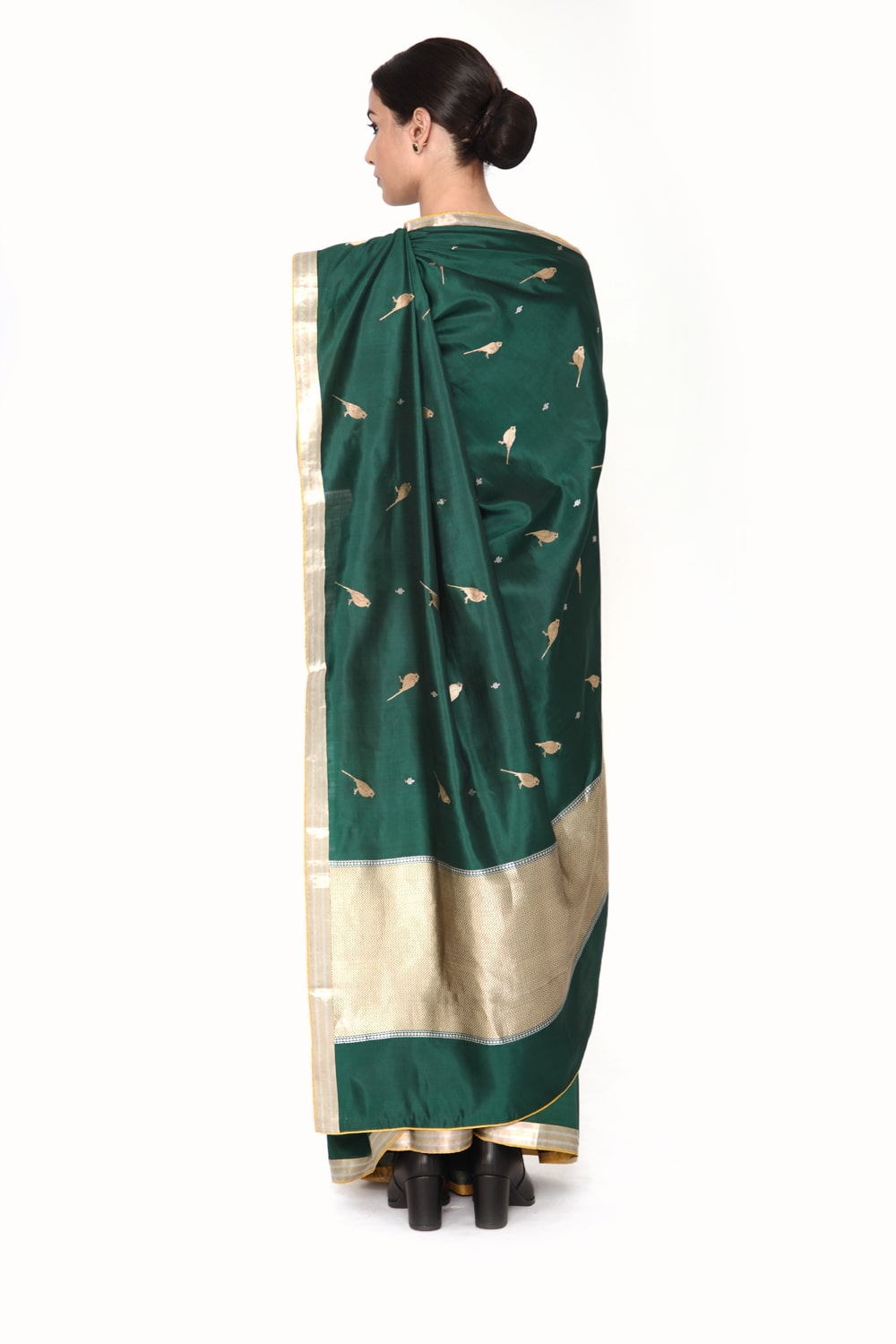 GAURAIYA - emerald green silk saree