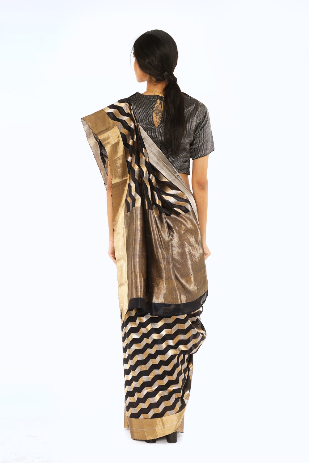 BOA - Black Chanderi Silk
