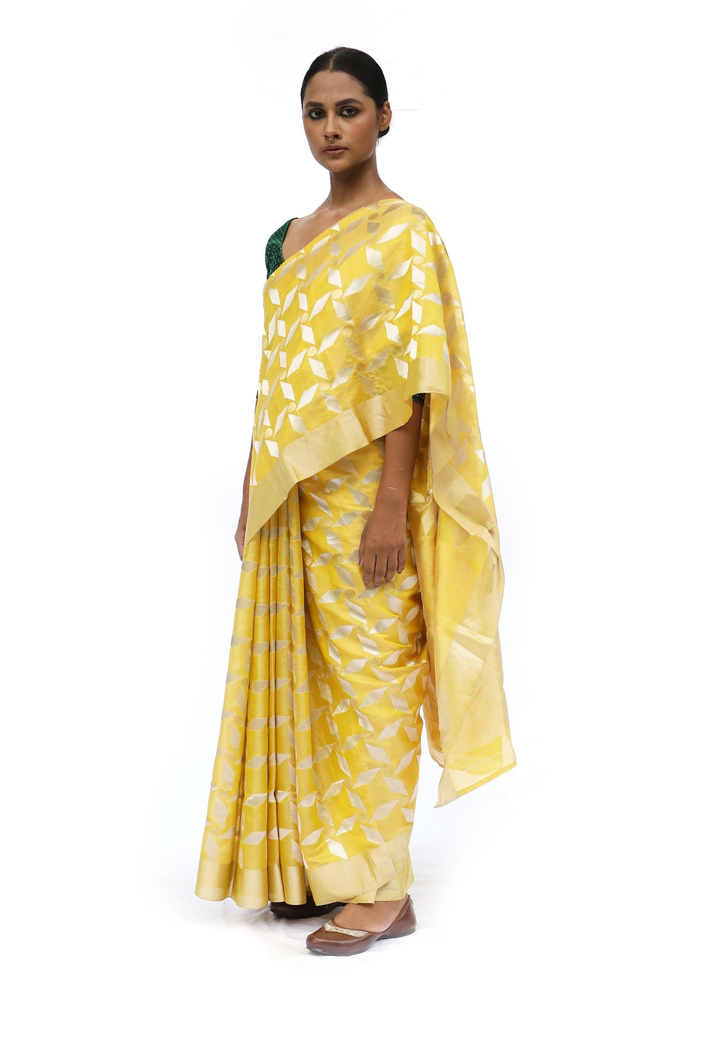 BOA - Mustard Chanderi Silk Saree