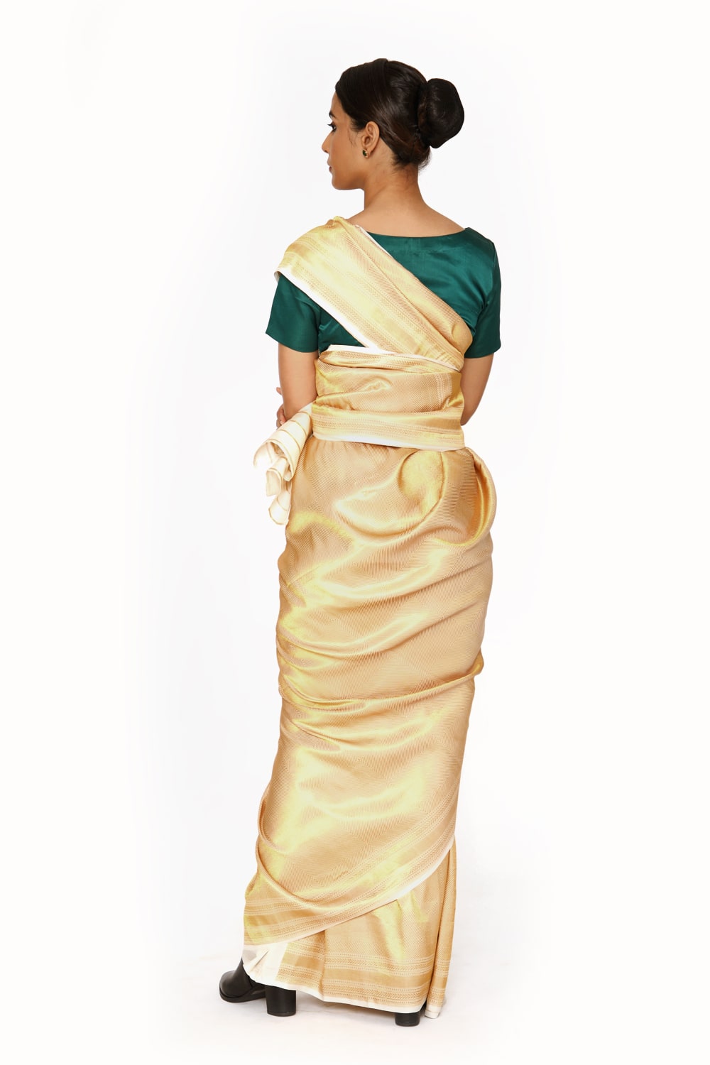 DHARA - golden beige mashru silk saree