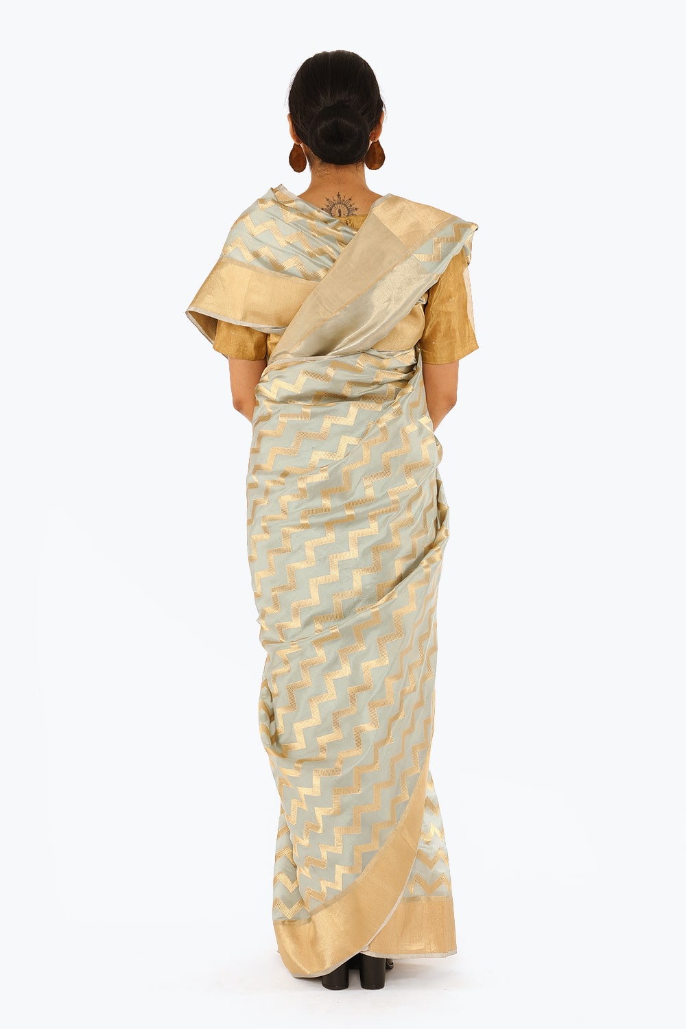 BOA - Sky Blue Chanderi Silk Saree