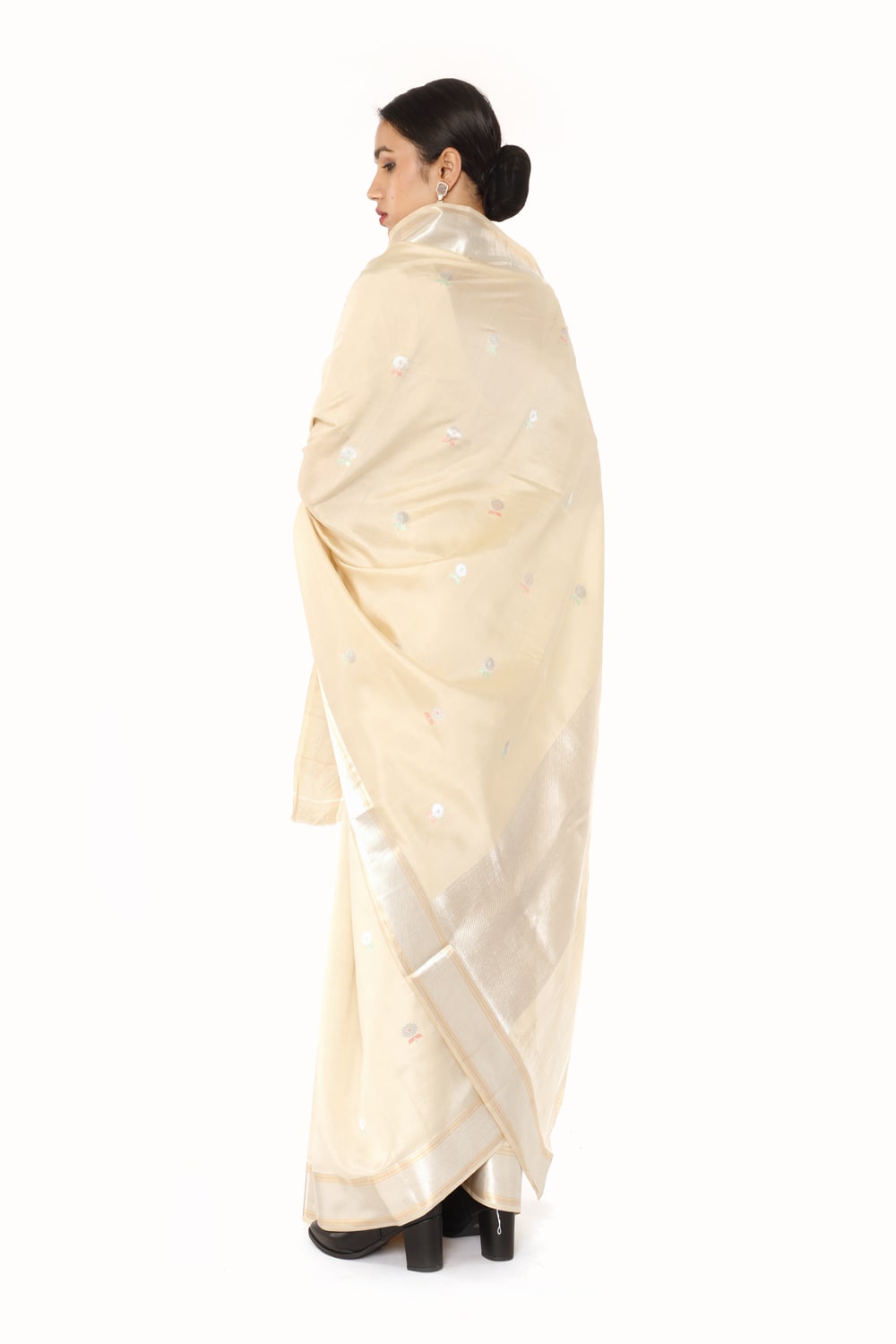 BOA - Beige Chanderi Silk Saree