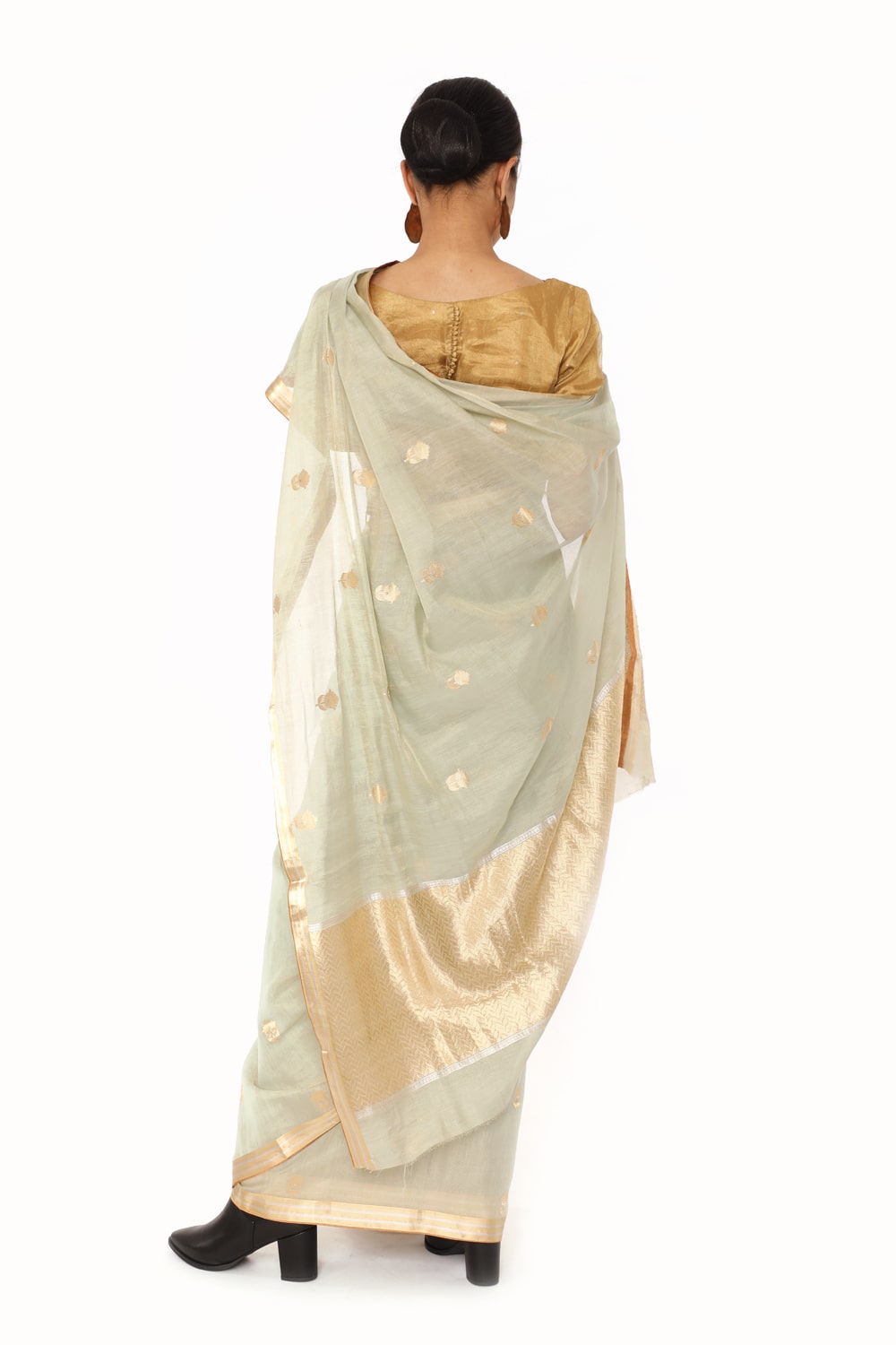 BOA - Sea Green Cotton Tissue Saree