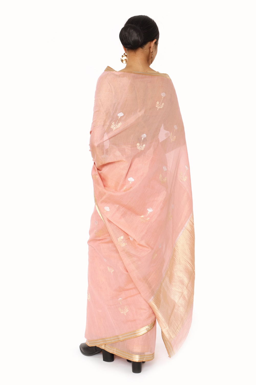 BOA - Peach Cotton Tissue Saree