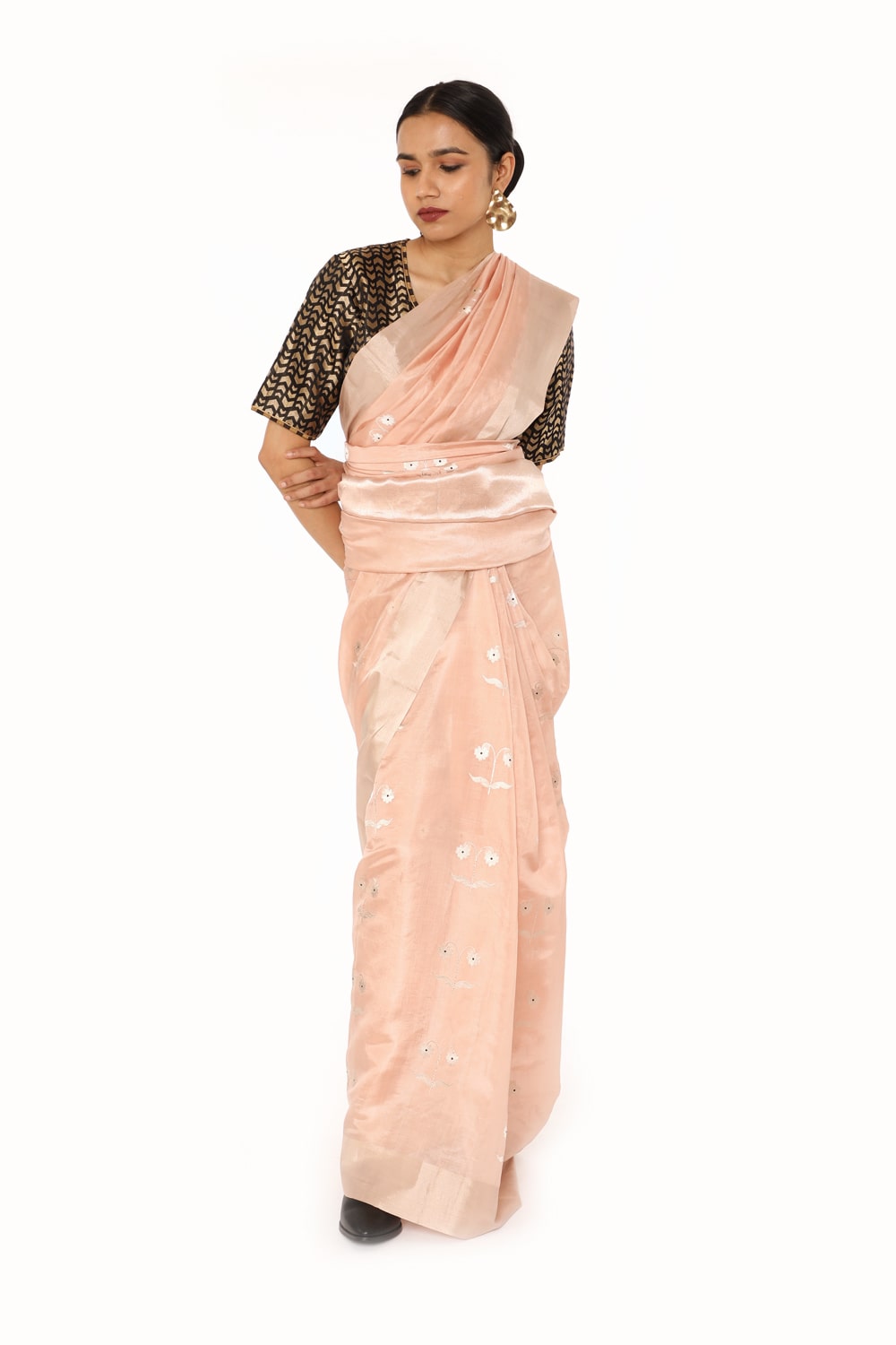 BOA - Peach Organza Tissue Saree