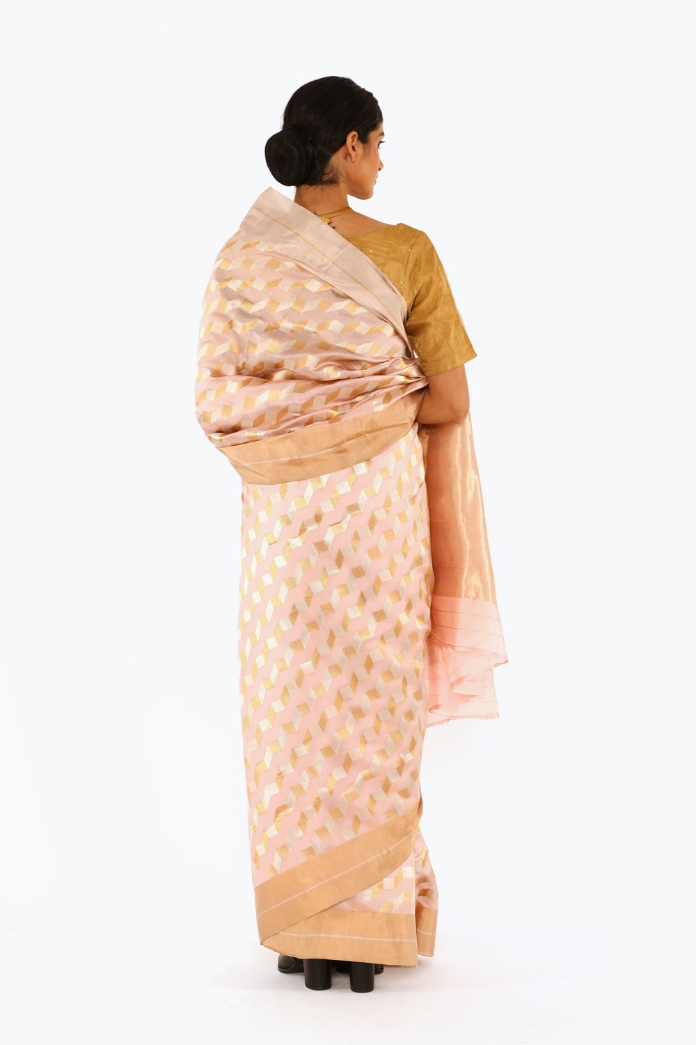 BOA - Beige Chanderi Silk Tissue Saree