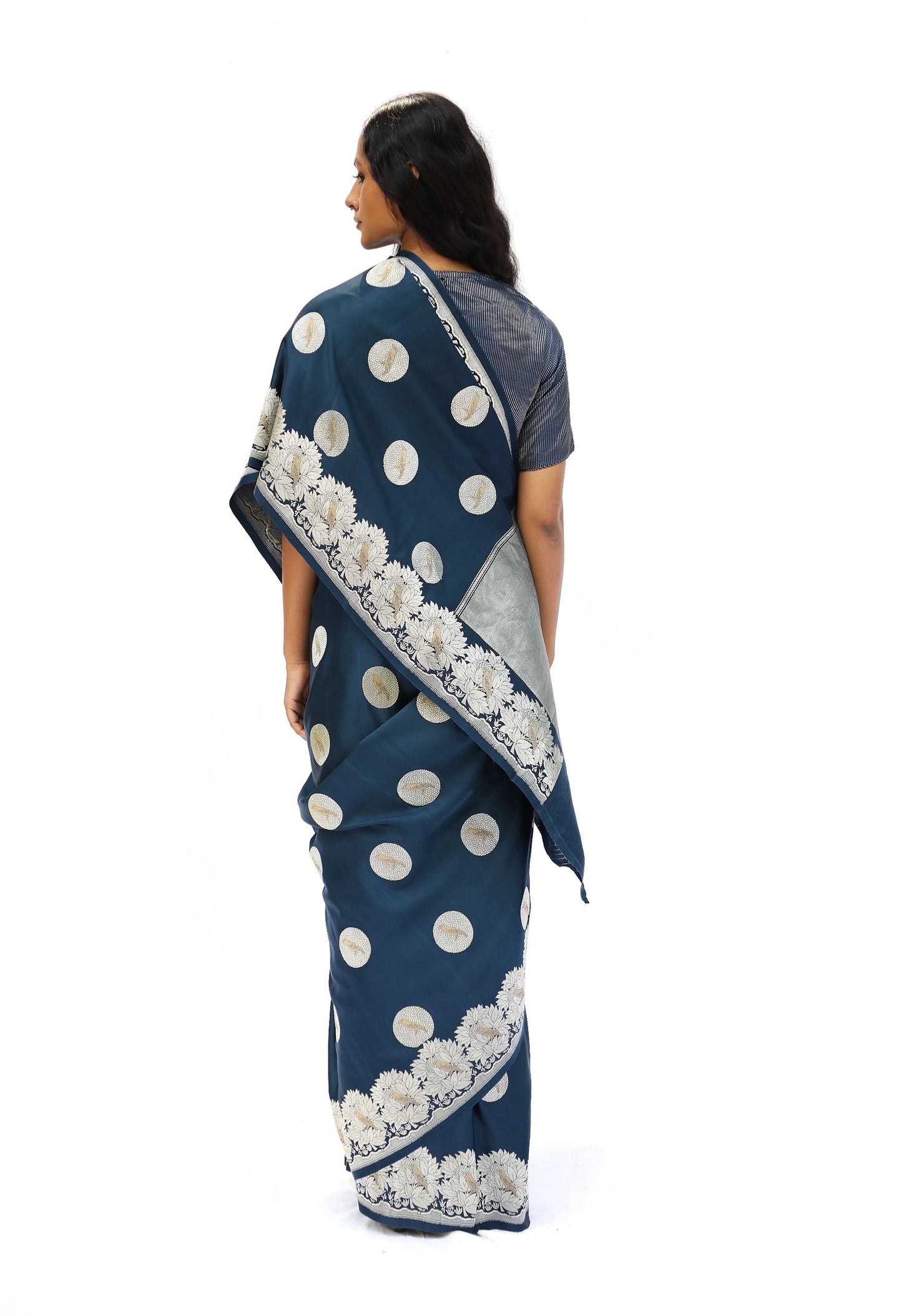 MM - BLUE MASHRU SILK