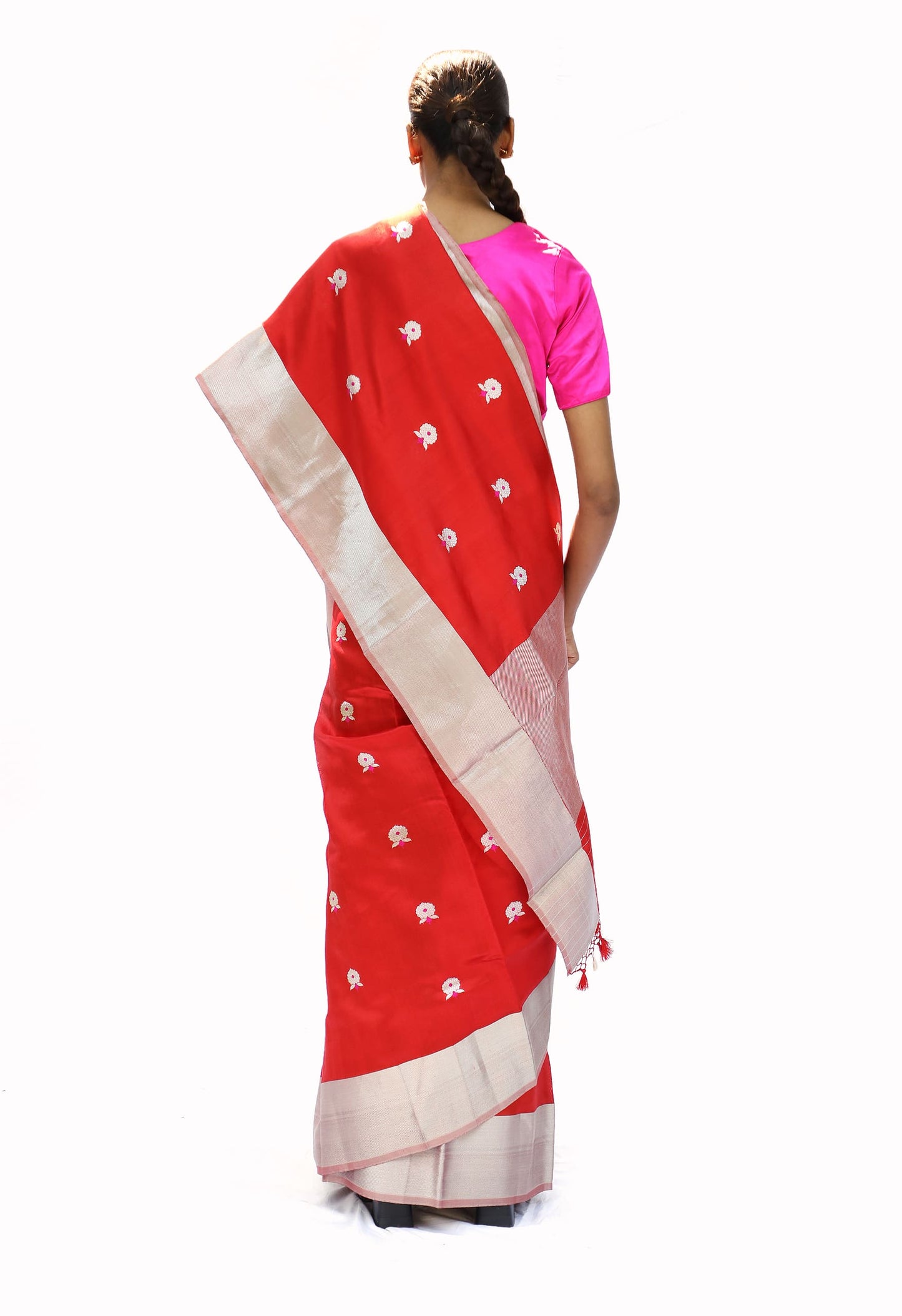 BOA - Red Chanderi Silk Saree