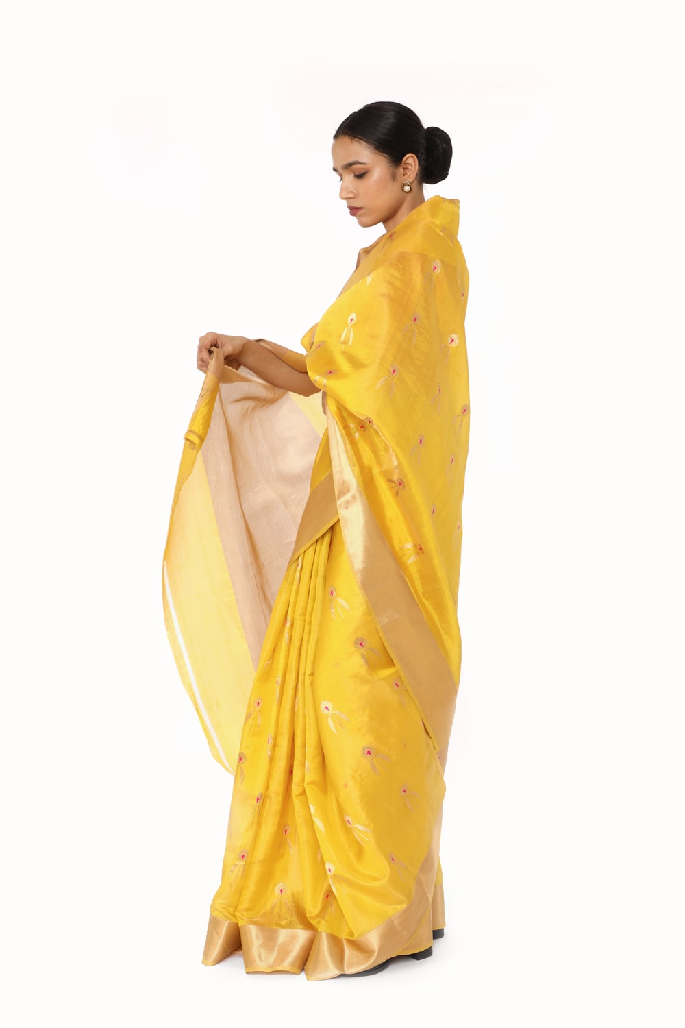 BOA - Mustard Organza Tissue Saree