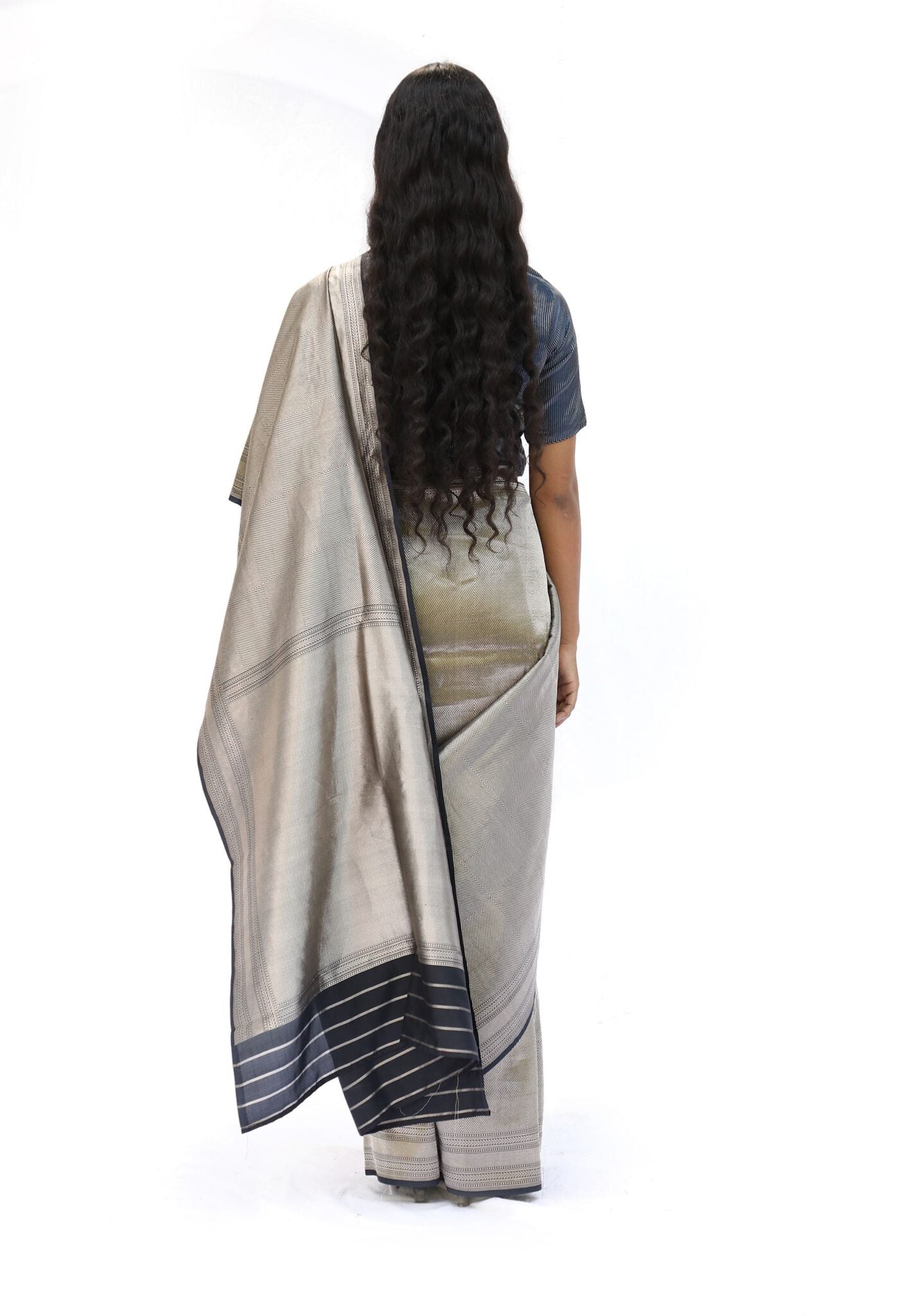 DHARA grey mashru silk saree