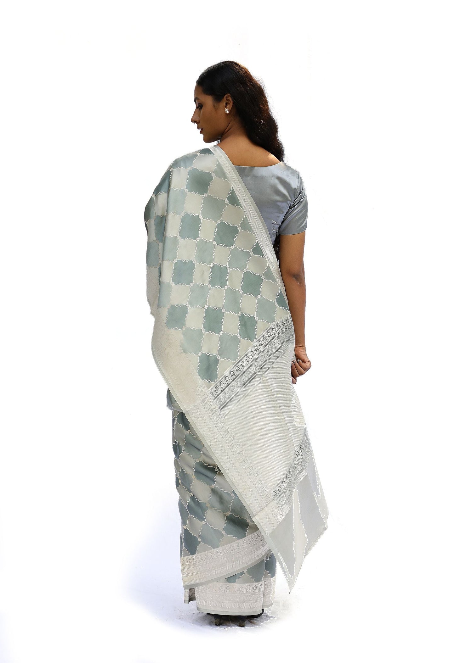 MM - GREY MASHRU SILK