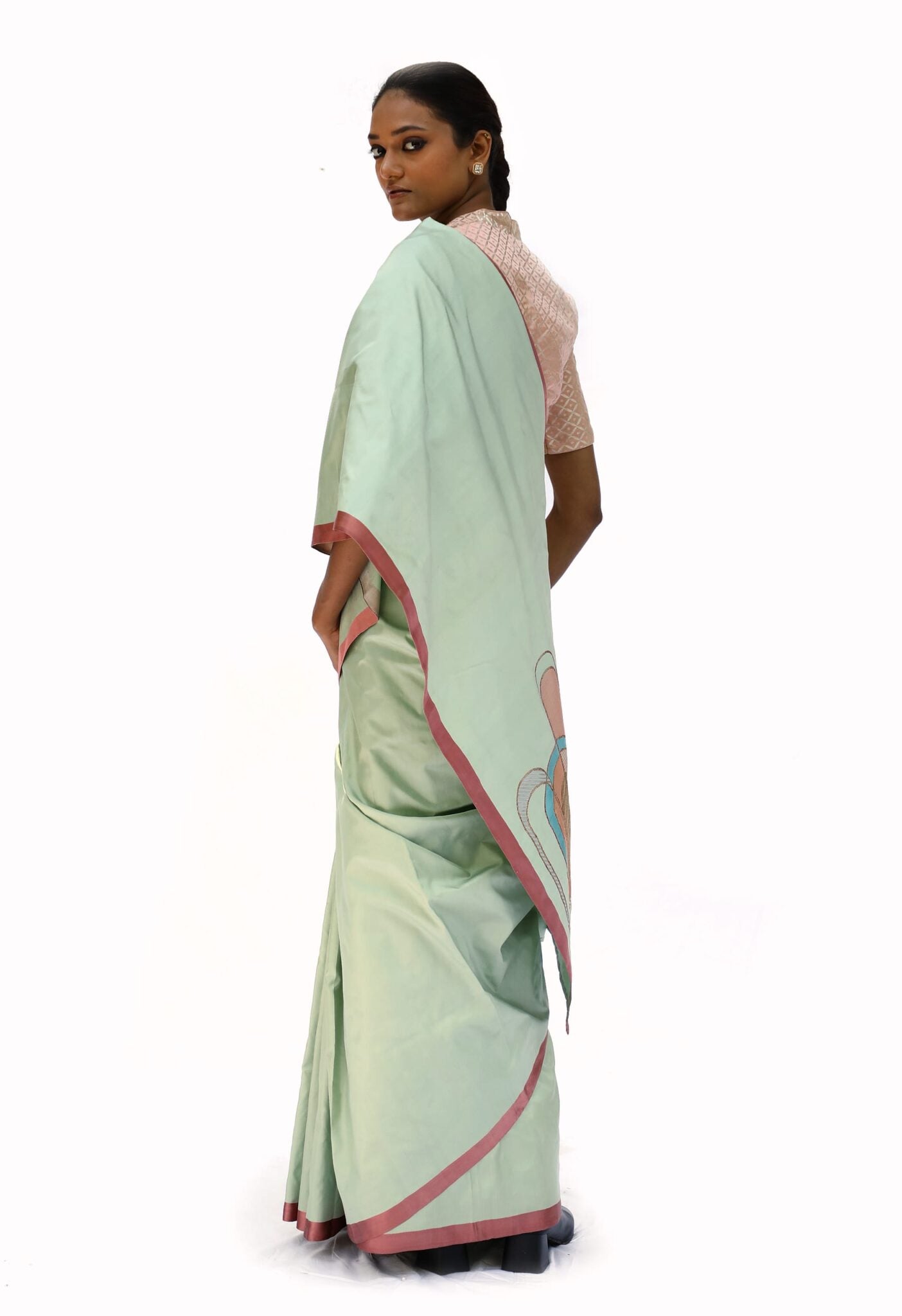 Iconic -Sea Green Katan Silk Saree