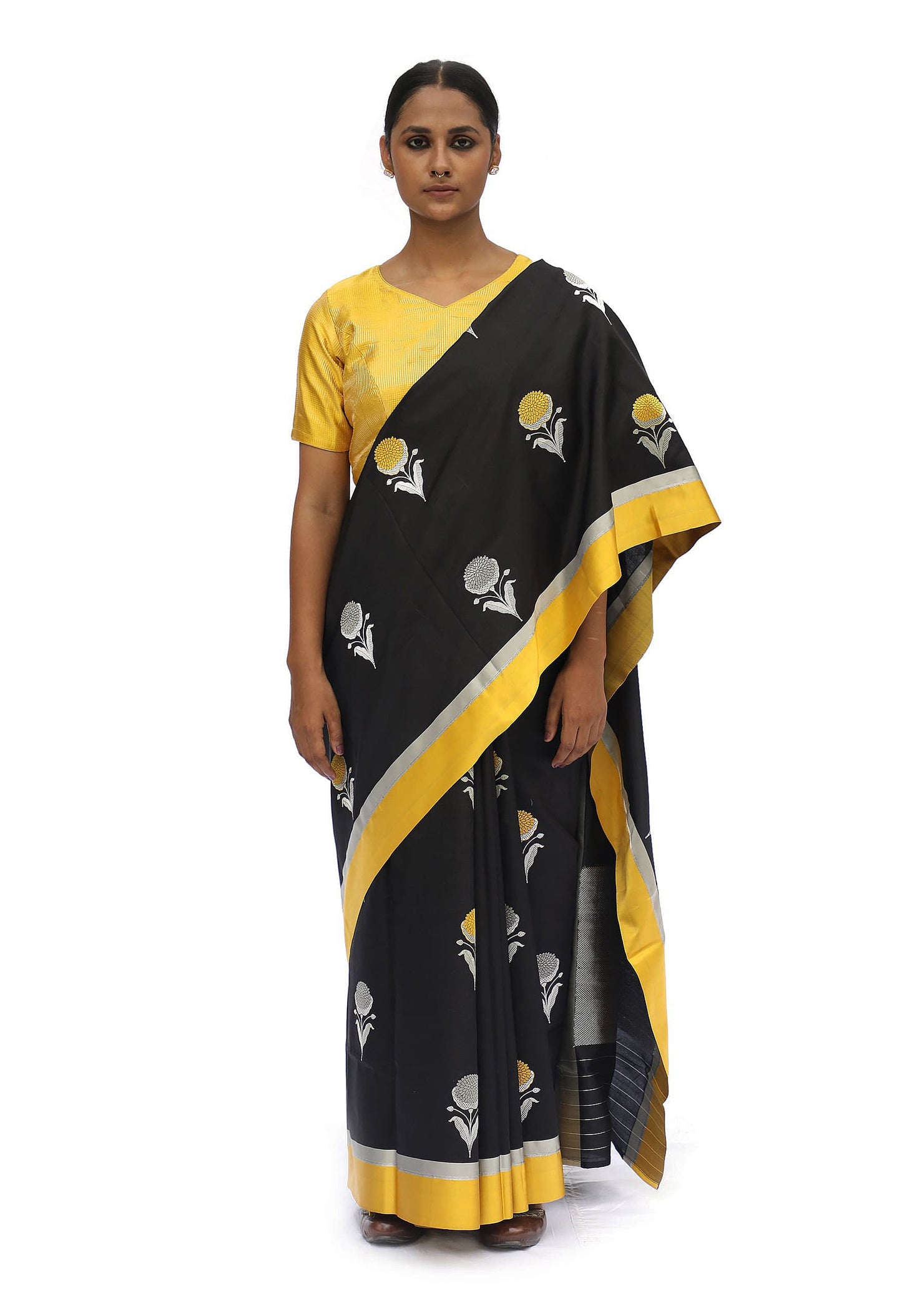 Prakriti - Black Katan Silk Saree