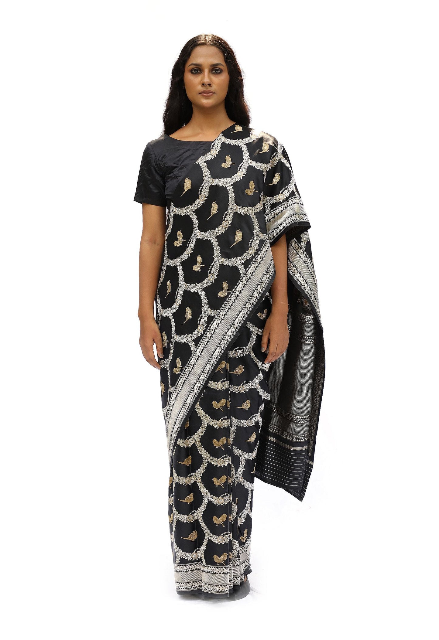 MM - BLACK MASHRU SILK