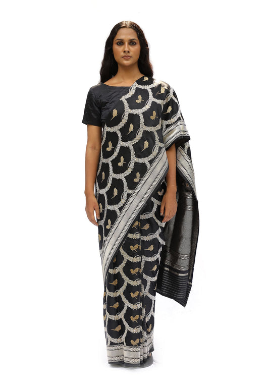 MM - BLACK MASHRU SILK