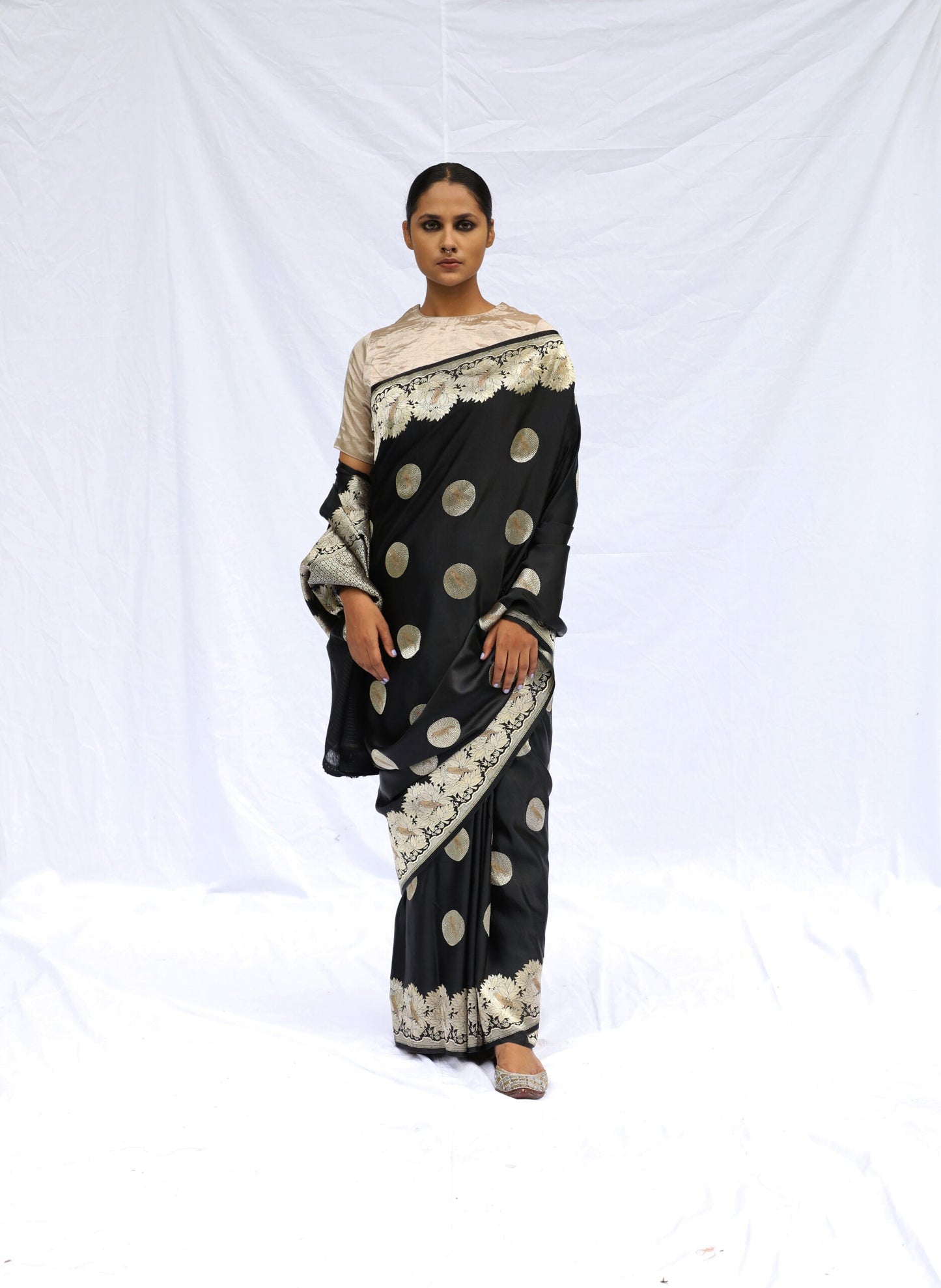 MM - BLACK MASHRU SILK