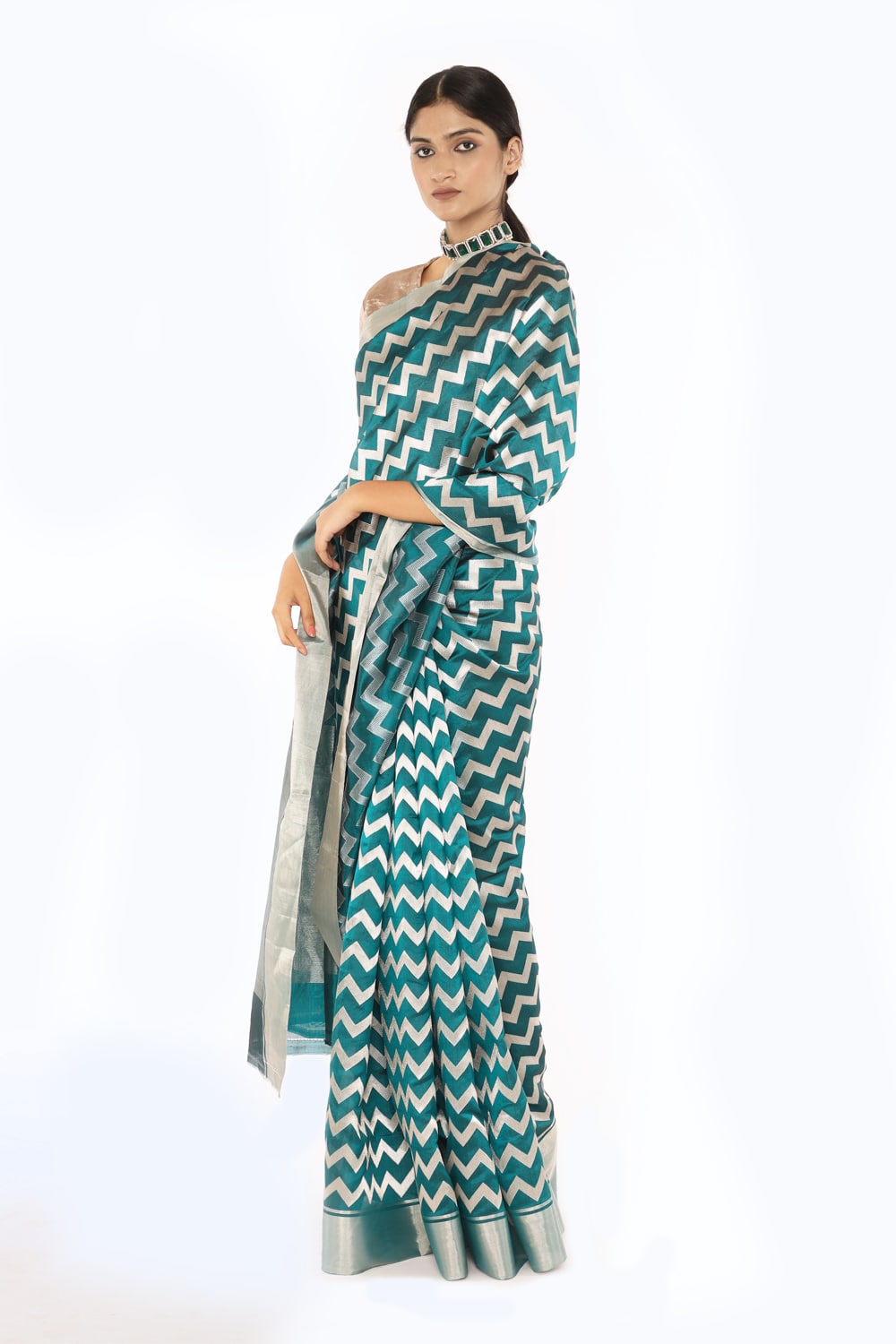 BOA -  Green Chanderi Silk