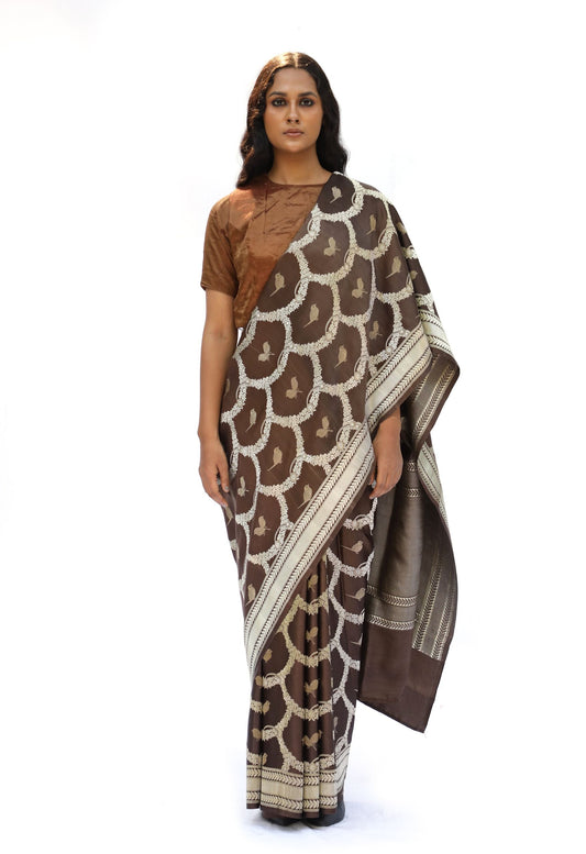 MM - BROWN MASHRU SILK