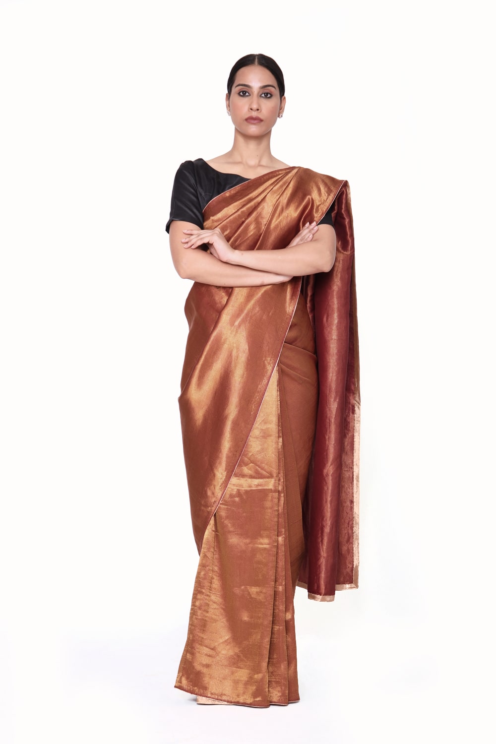 DHARA - copper brown mashru silk saree