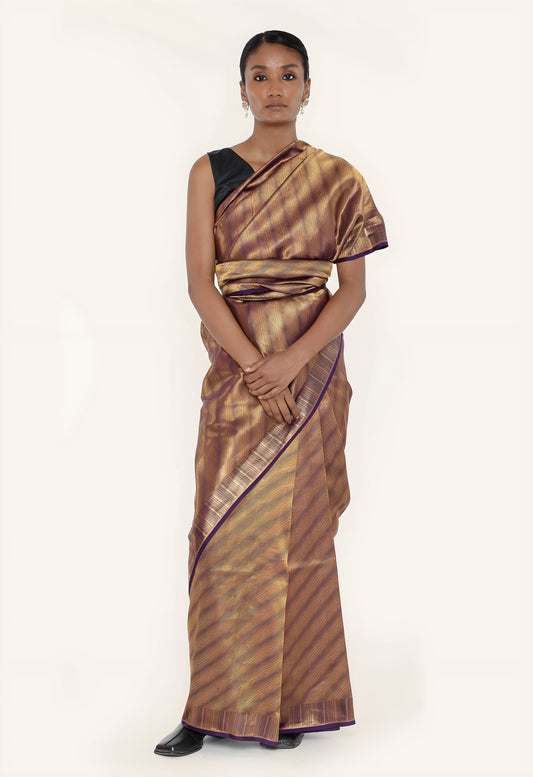 Dhari - PURPLE GOLD JARI METALIC