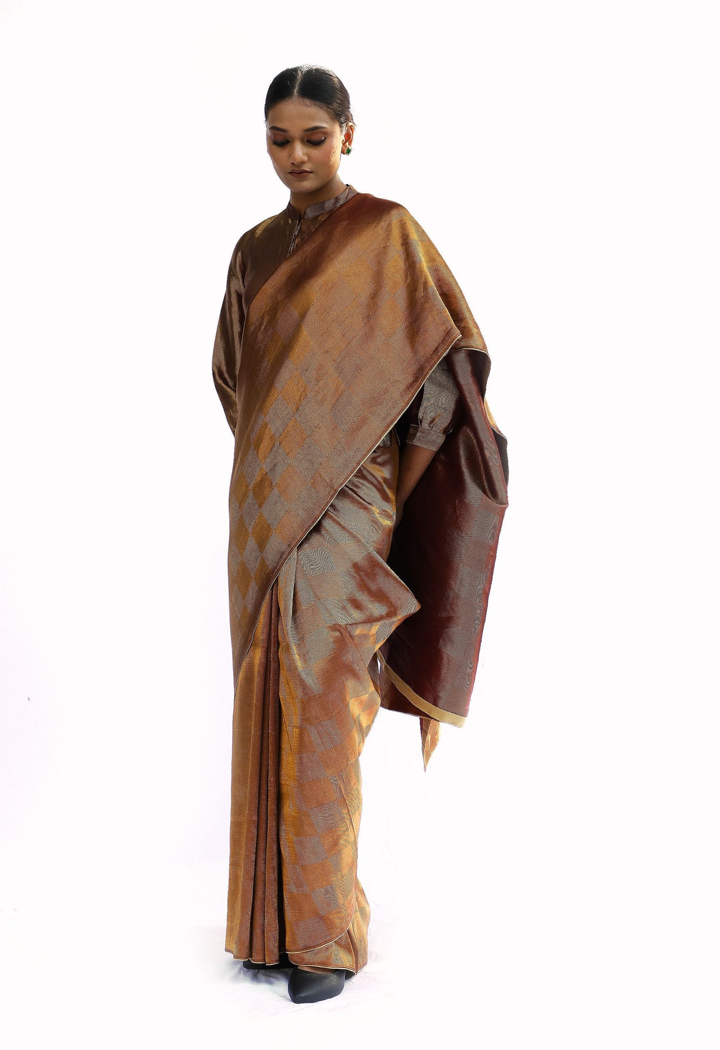 LEELA - copper brown mashru silk saree