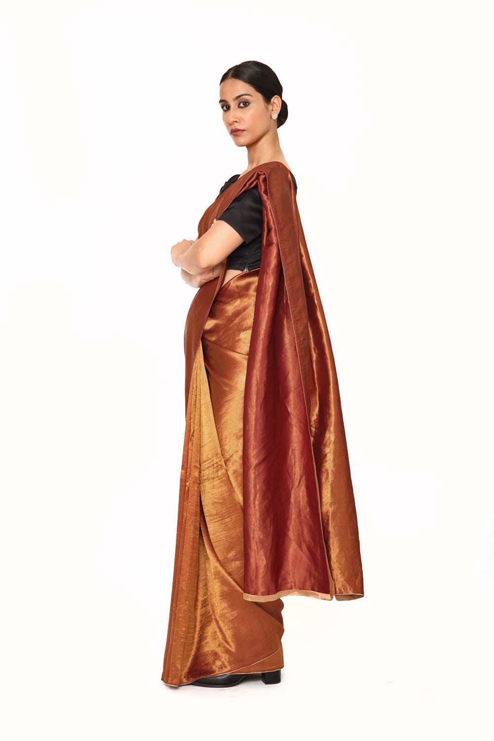 DHARA - copper brown mashru silk saree