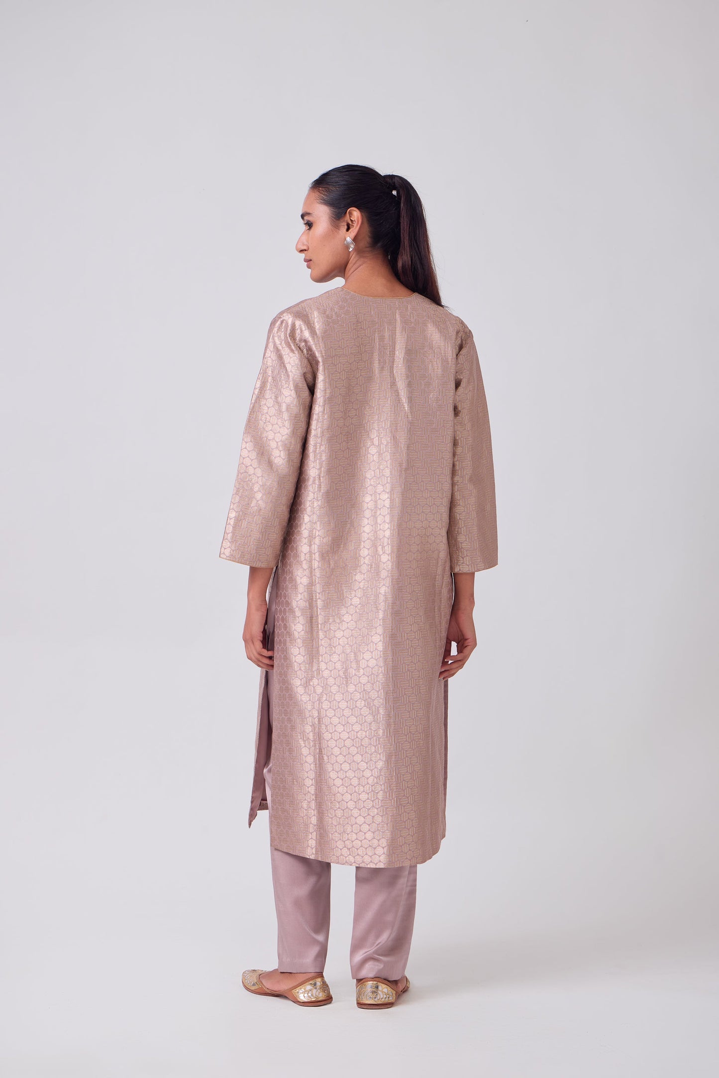 Kurta - Mauve Silk Brocade