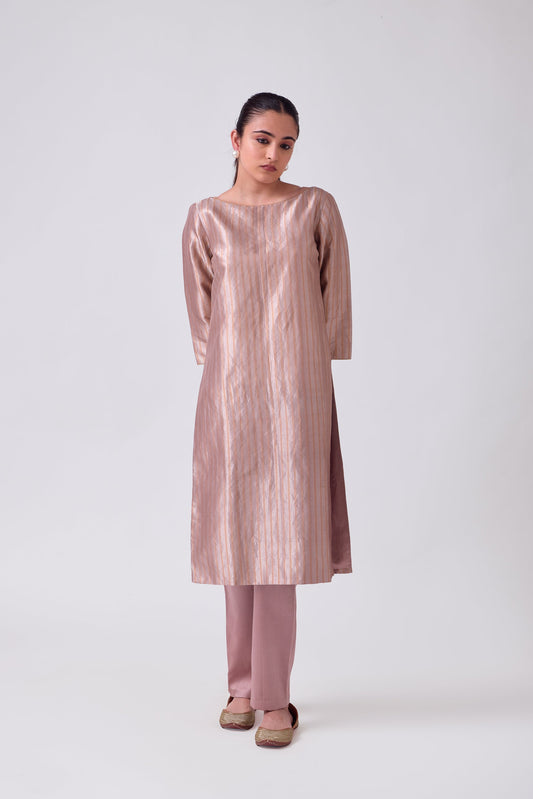 Kurta - Mauve Silk Brocade